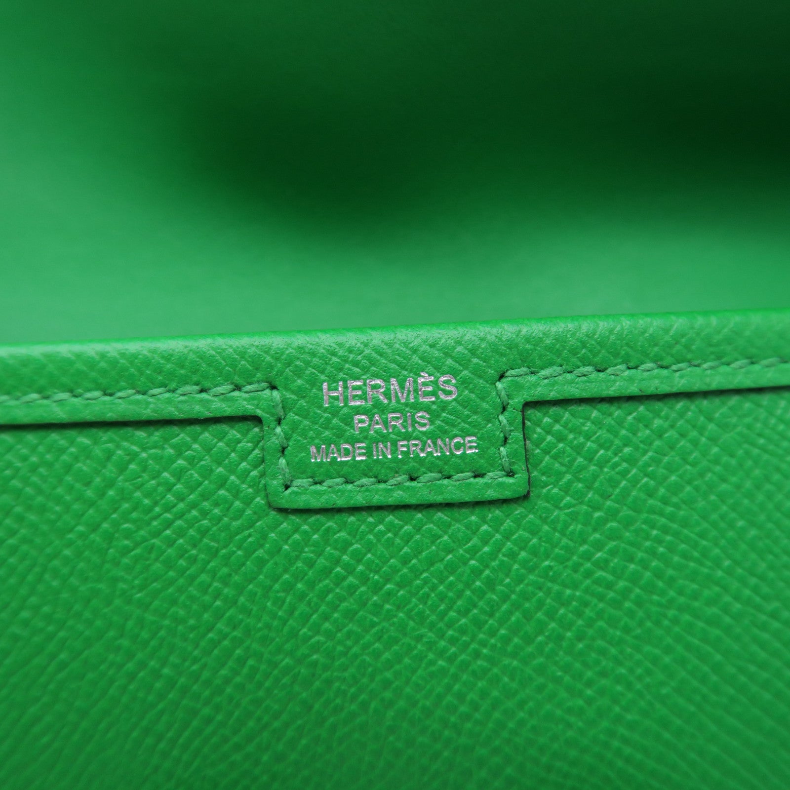 HERMES Epsom皮革Jije GM手拿包綠色