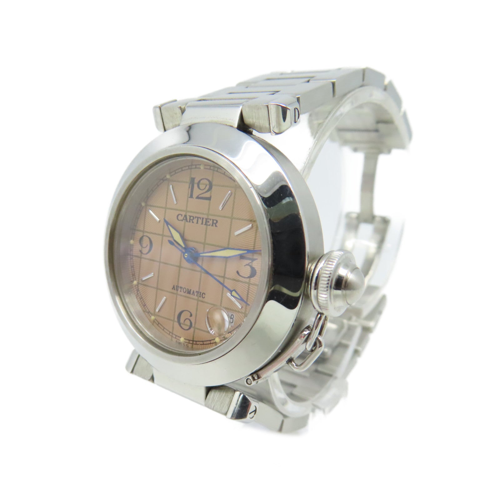 CARTIER Pasha Watch不鏽鋼自動機芯手錶淺啡色/銀色