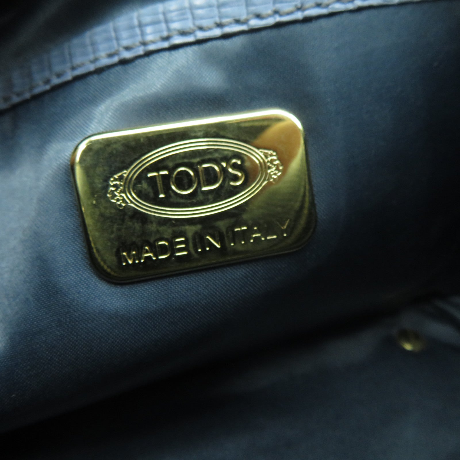 TOD’S 牛皮皮革2 Way Shoulder金扣手挽肩背兩用袋藍色