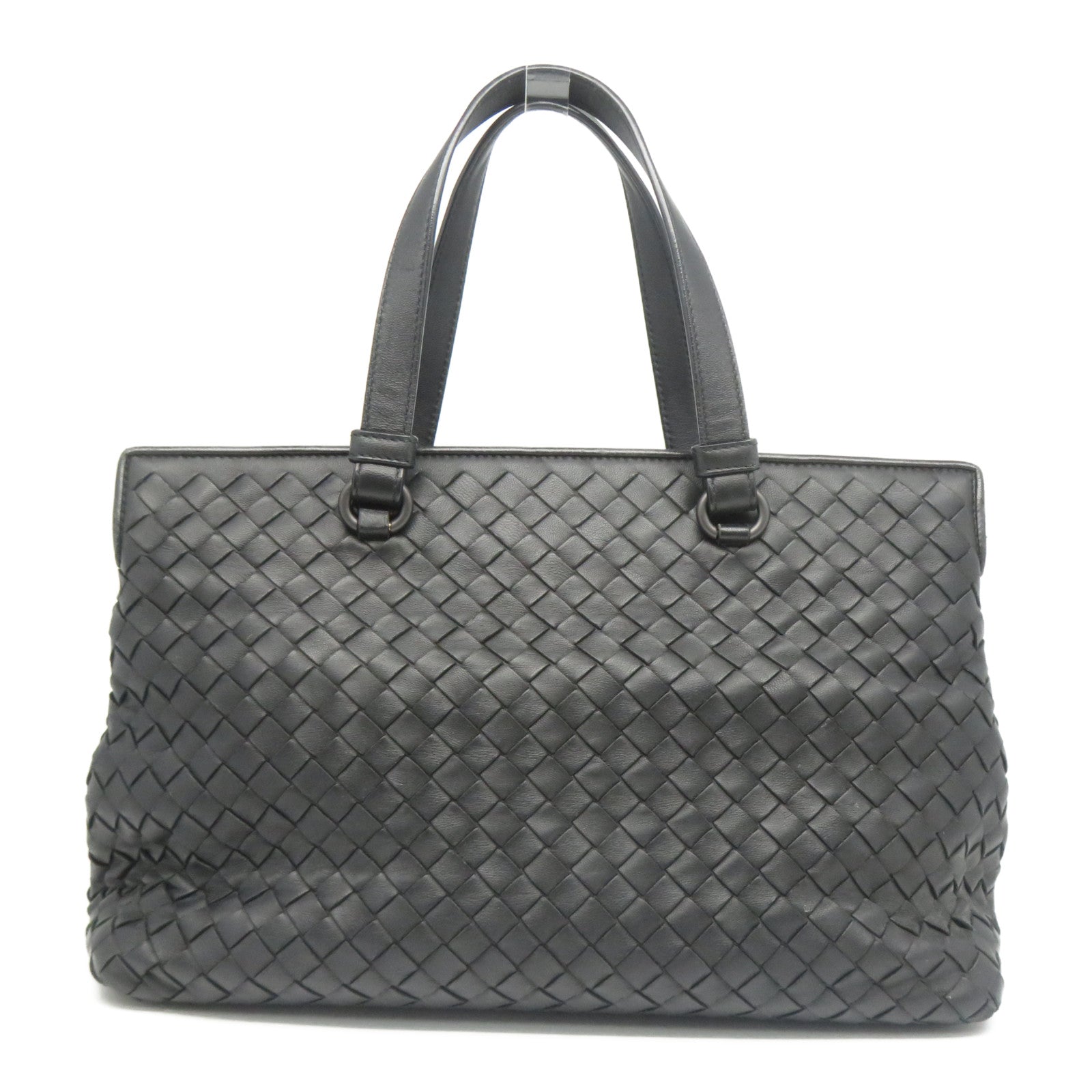 BOTTEGA VENETA 織紋皮革/牛皮皮革2 Way Shoulder Bag手挽肩背兩用袋黑色