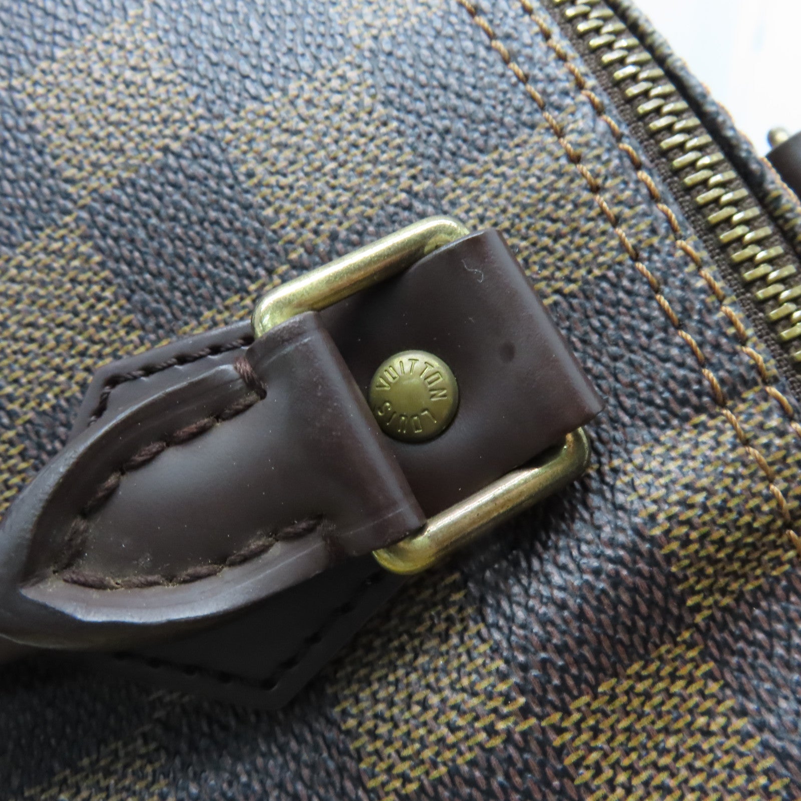 LOUIS VUITTON Damier Speedy 30金扣手挽袋啡色