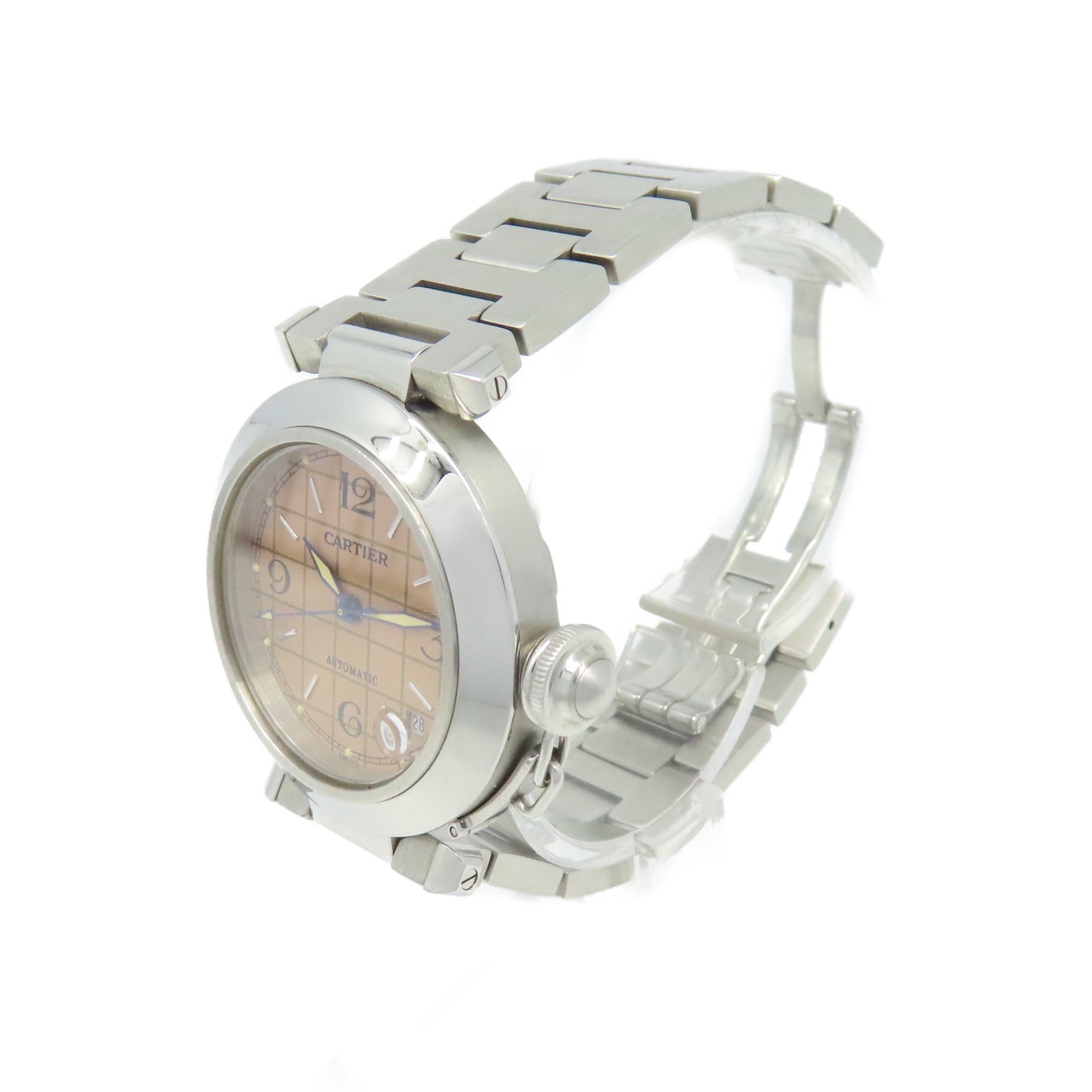 CARTIER Pasha Watch不鏽鋼自動機芯手錶淺啡色/銀色