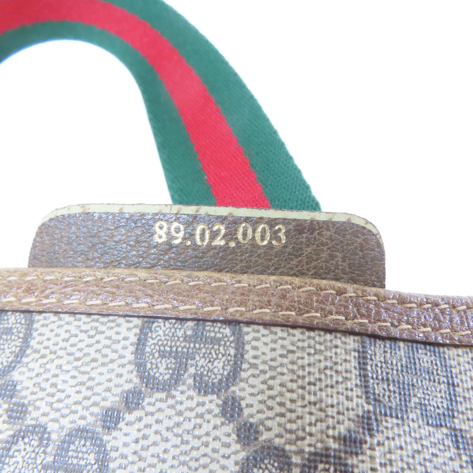 GUCCI 塗層帆布Tote Bag金扣手挽袋棕色