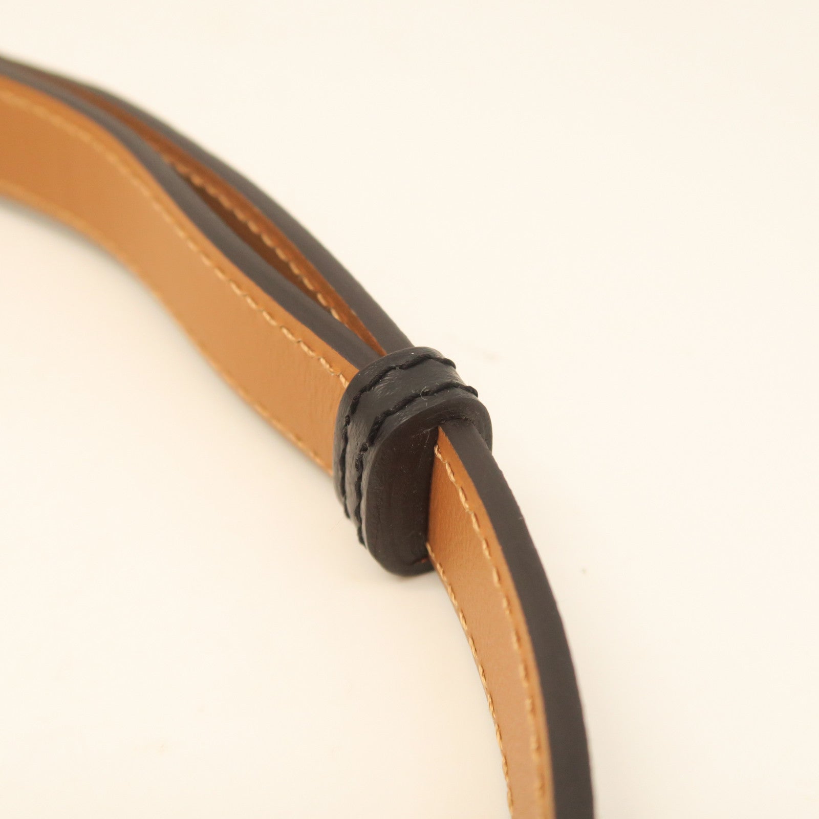 HERMES Veau Epsom Leather Kelly Belt Silver Buckle Belt Black