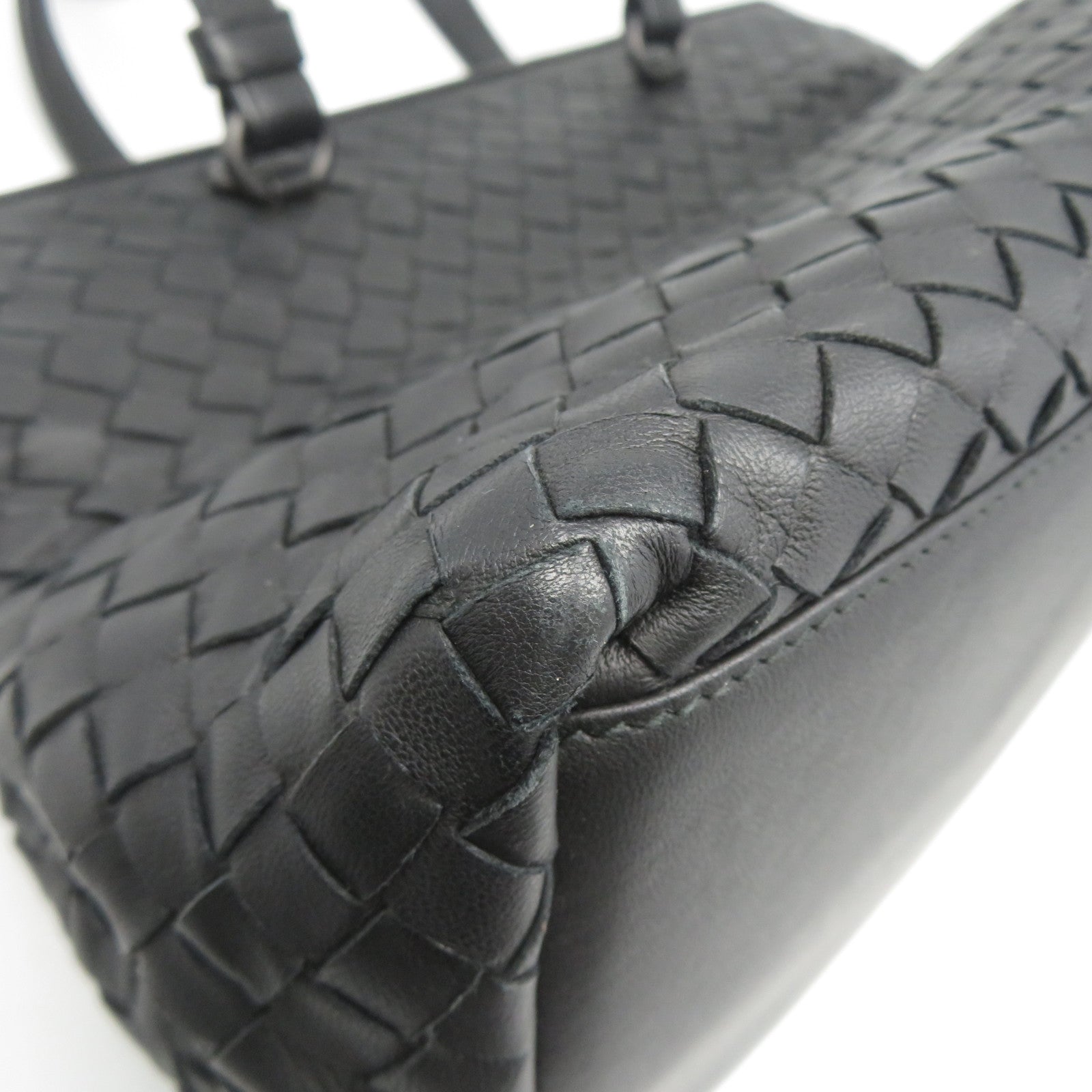 BOTTEGA VENETA 織紋皮革/牛皮皮革2 Way Shoulder Bag手挽肩背兩用袋黑色