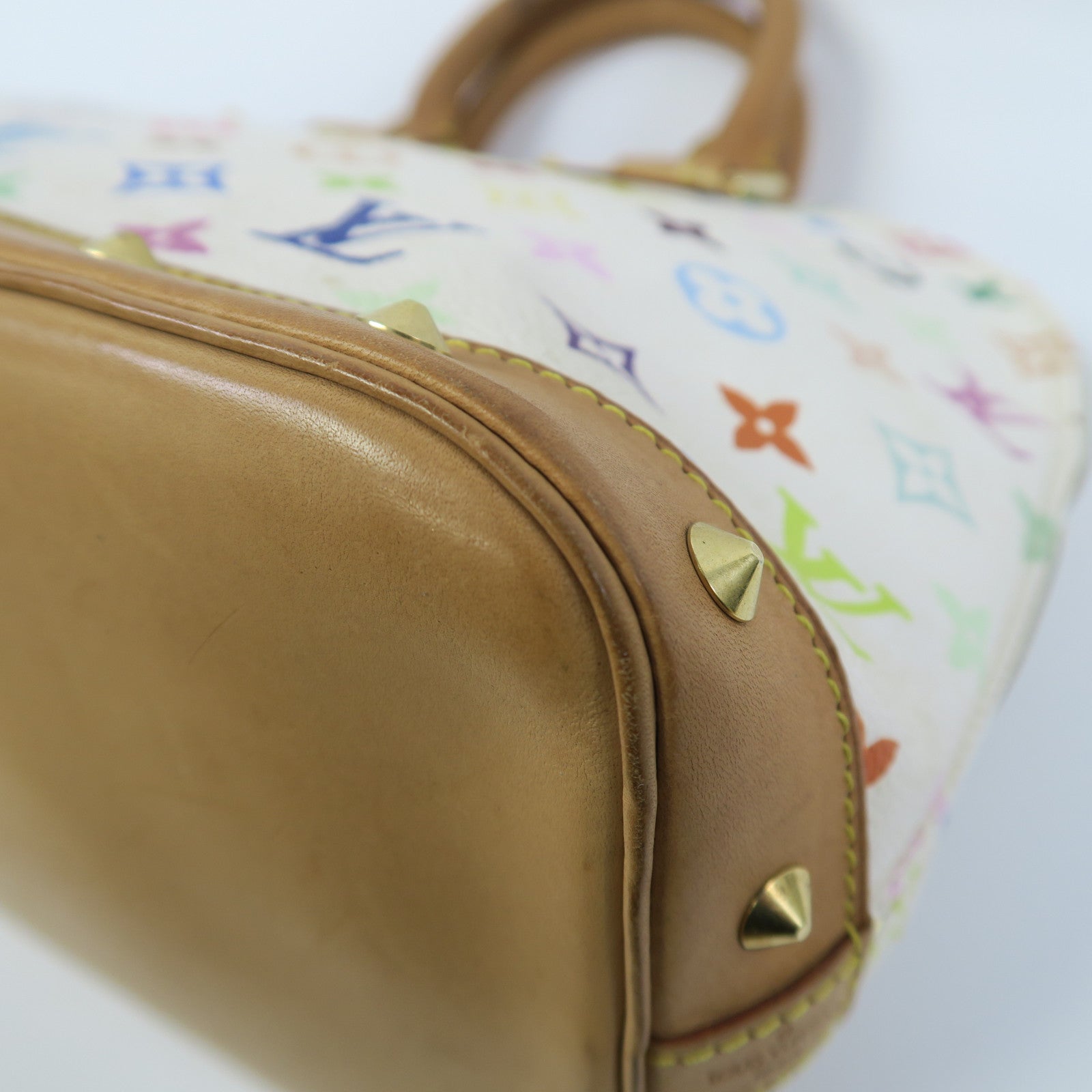 LOUIS VUITTON Monogram Multicolore Alma金扣手挽袋白色/彩色