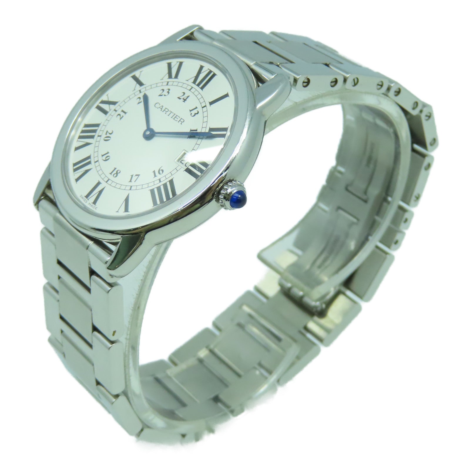 CARTIER Ronde Solo不鏽鋼手錶石英機芯白色