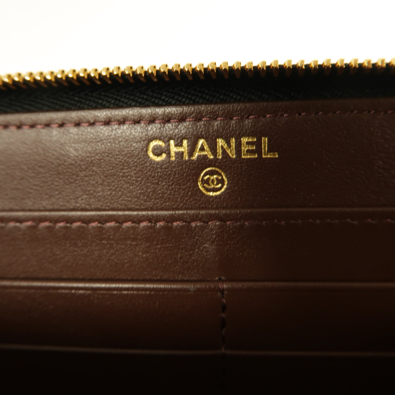 CHANEL 菱格Caviar皮革Long Zipped Wallet金扣長錢包黑色