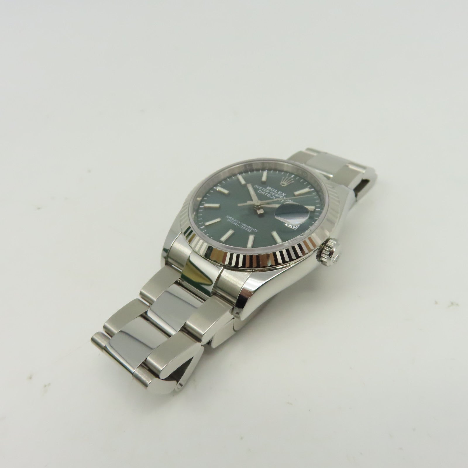 ROLEX Datejust 36mm 18K白金/不鏽鋼手錶自動機芯綠色