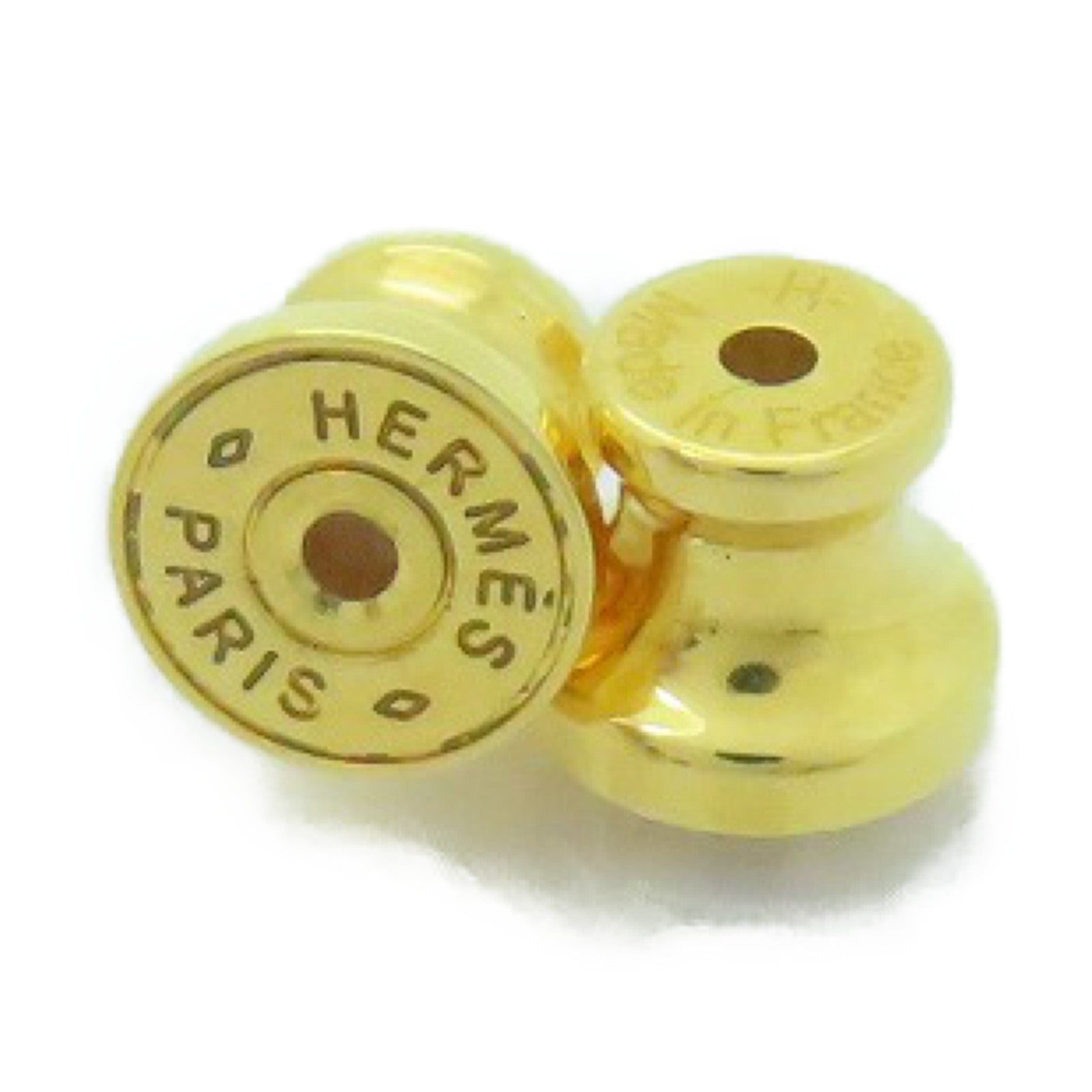 HERMES Epsom皮革Olympe Earrings耳環Etain棕色