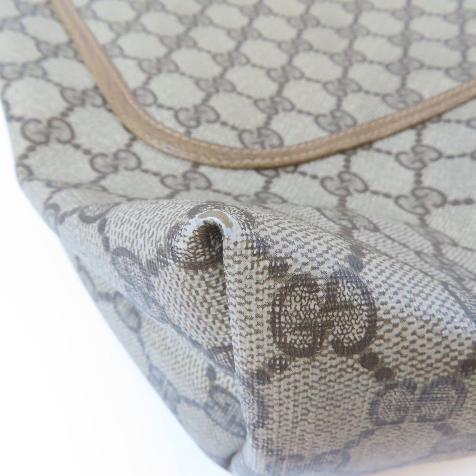 GUCCI 塗層帆布Tote Bag金扣手挽袋棕色