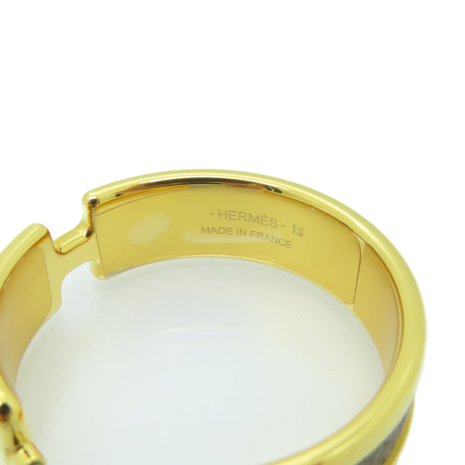 HERMES Epsom皮革Olympe Earrings耳環Etain棕色