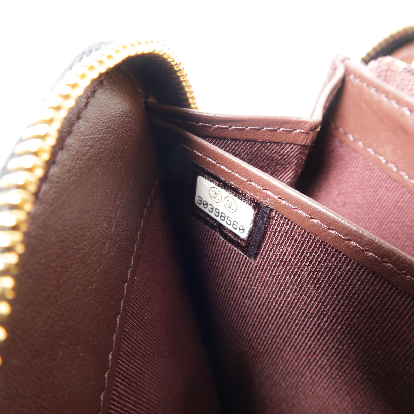 CHANEL 菱格Caviar皮革Long Zipped Wallet金扣長錢包黑色