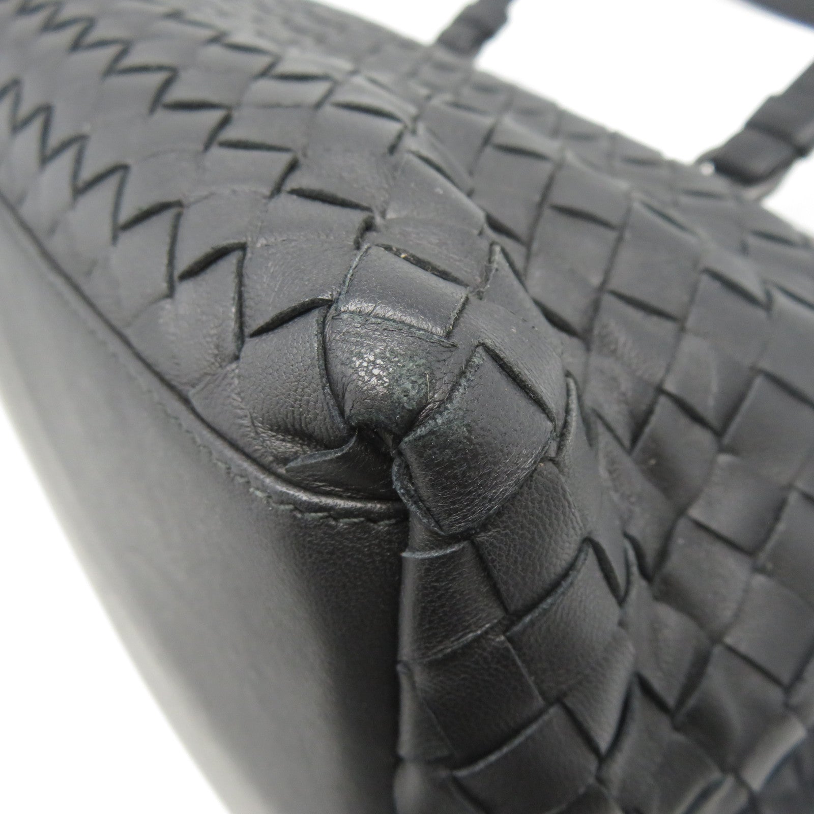 BOTTEGA VENETA 織紋皮革/牛皮皮革2 Way Shoulder Bag手挽肩背兩用袋黑色