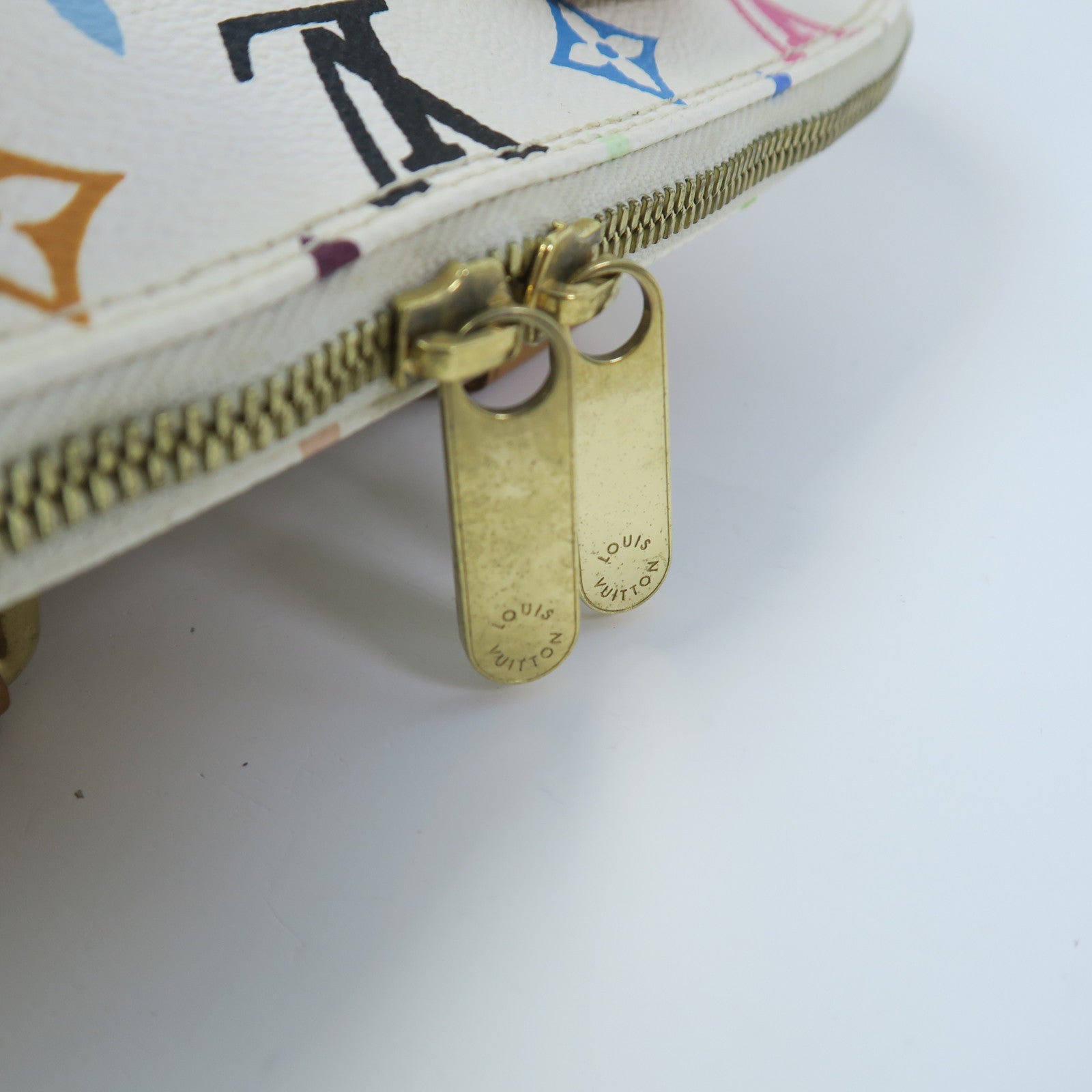LOUIS VUITTON Monogram Multicolore Alma金扣手挽袋白色/彩色