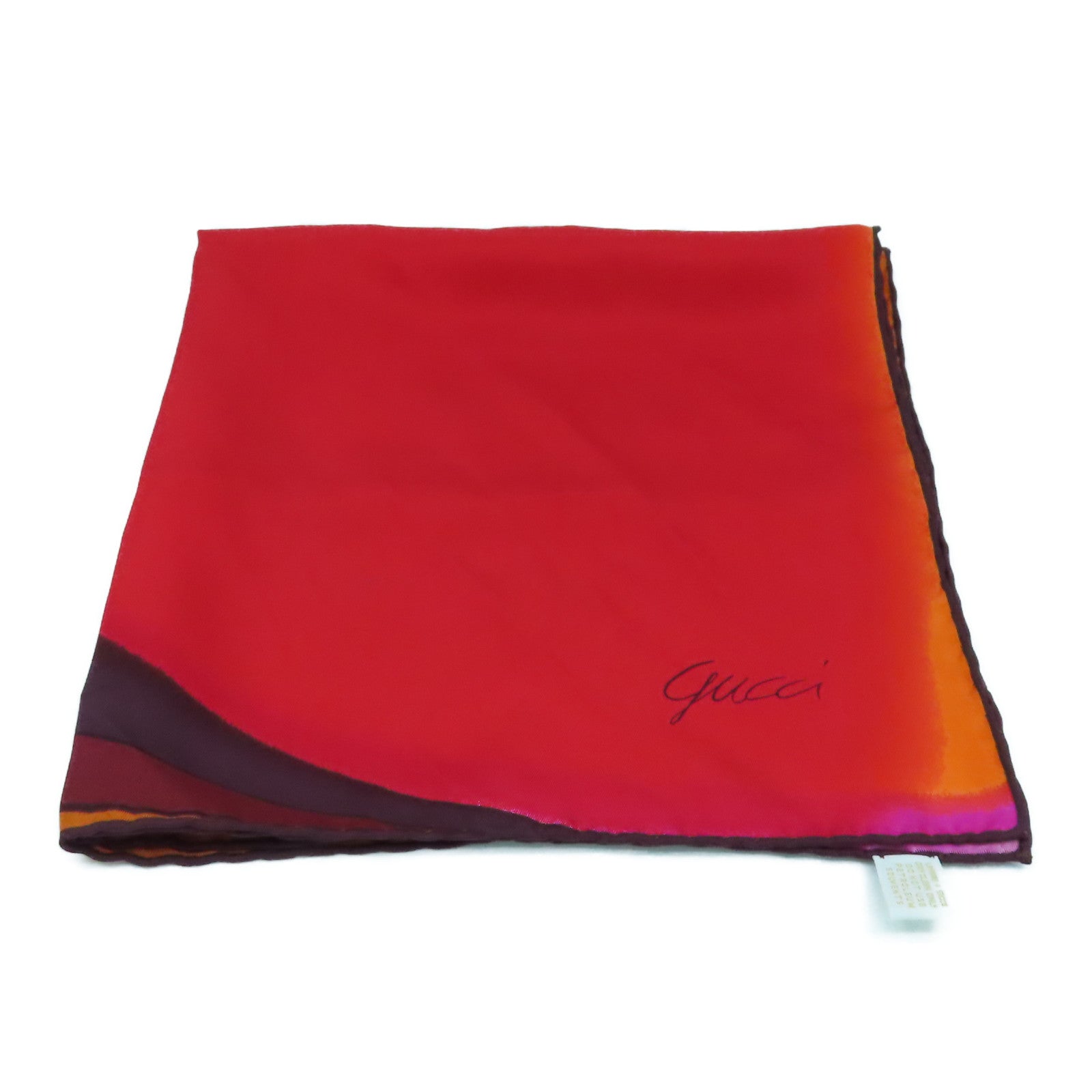GUCCI 絲質Scarf 45x45絲巾紅色/橙色/啡色