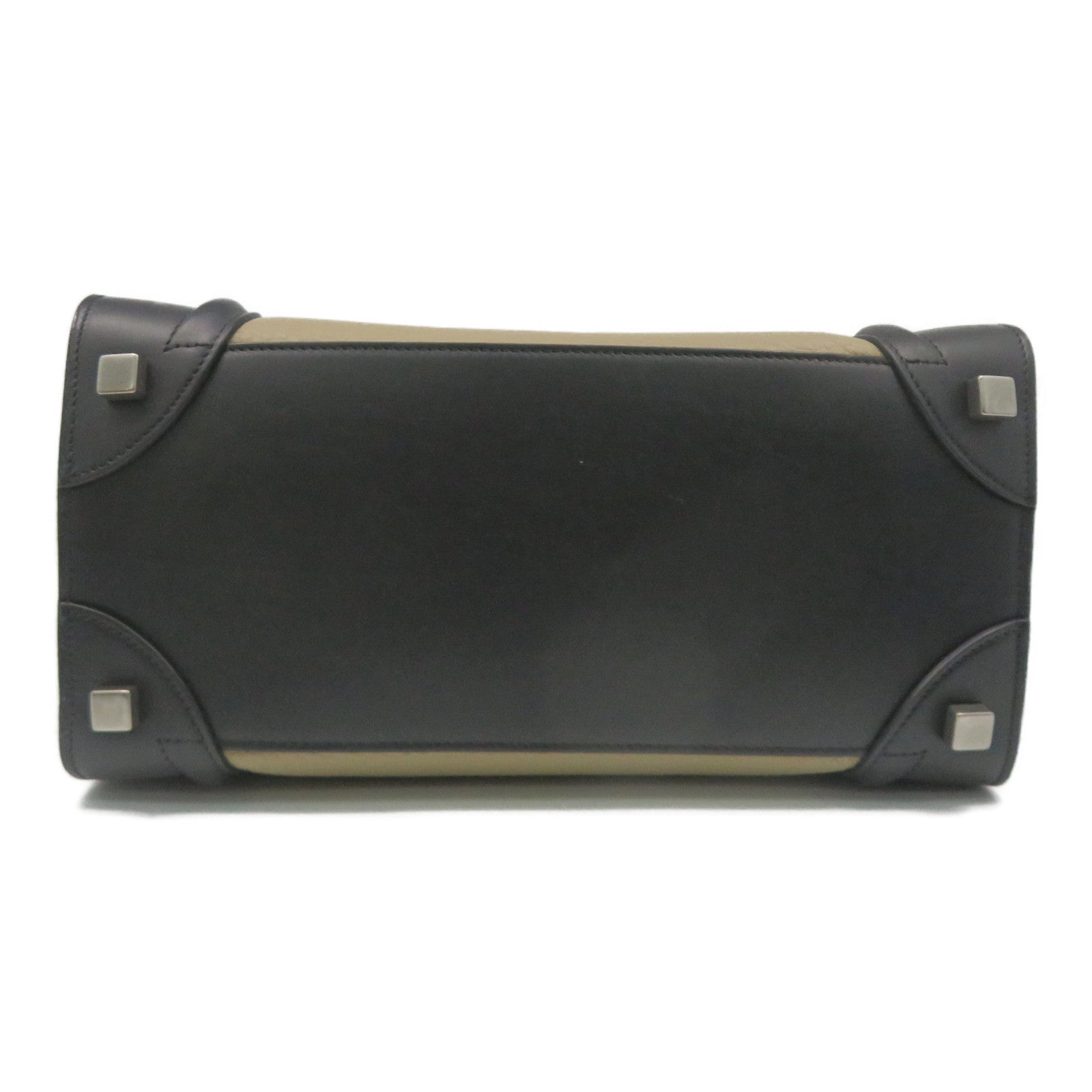 CELINE Micro Luggage Bag in Cowhide Leather Beige/Green/Black