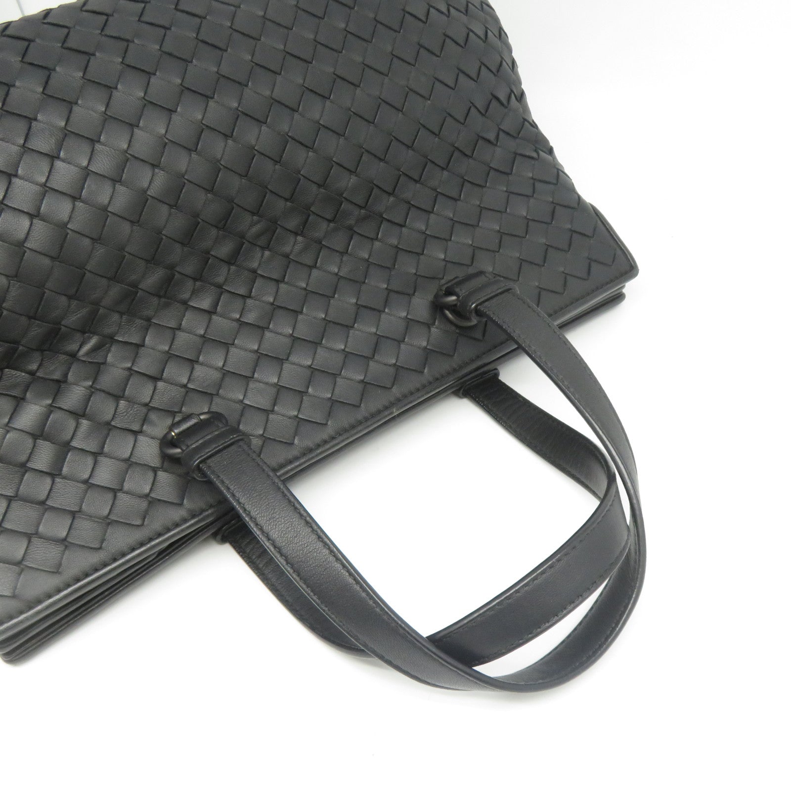 BOTTEGA VENETA 織紋皮革/牛皮皮革2 Way Shoulder Bag手挽肩背兩用袋黑色