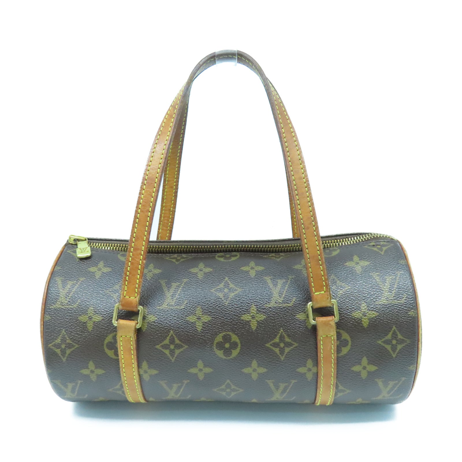 LOUIS VUITTON Monogram Papillon PM金扣肩背袋棕色