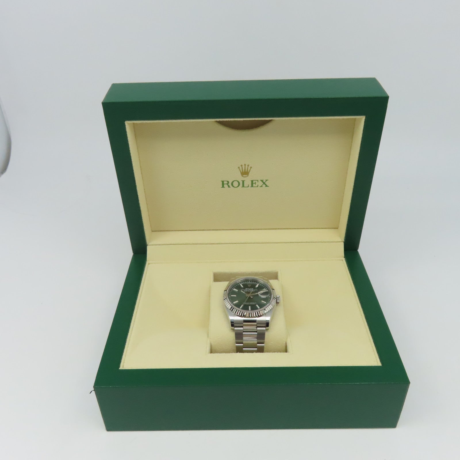 ROLEX Datejust 36mm 18K白金/不鏽鋼手錶自動機芯綠色