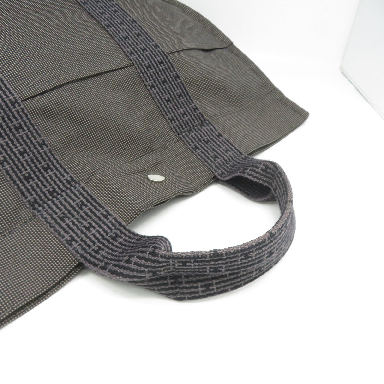 HERMES 帆布Herline Tote銀扣手挽袋啡色