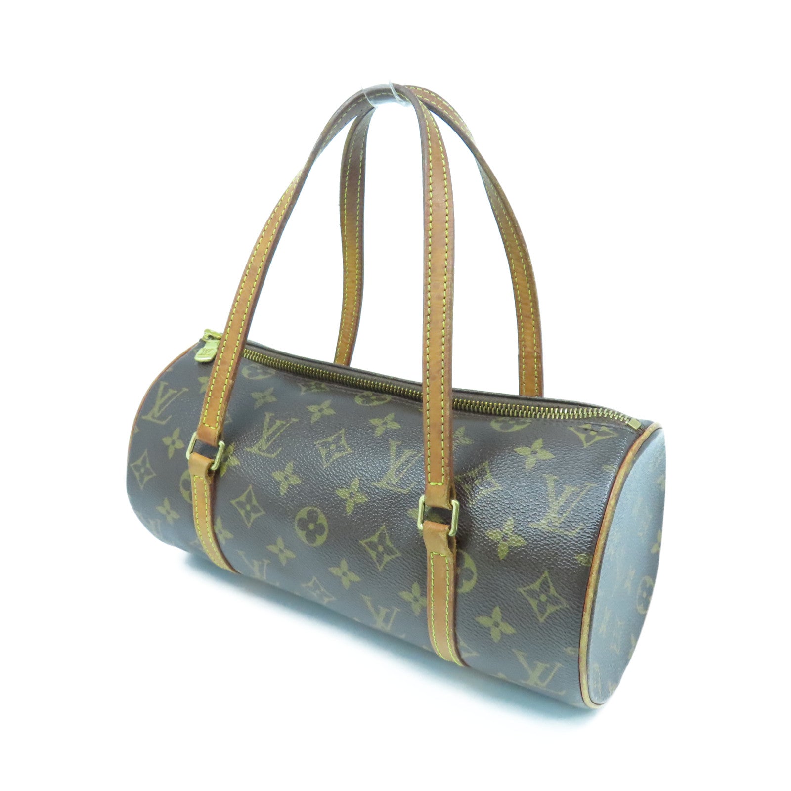LOUIS VUITTON Monogram Papillon PM金扣肩背袋棕色