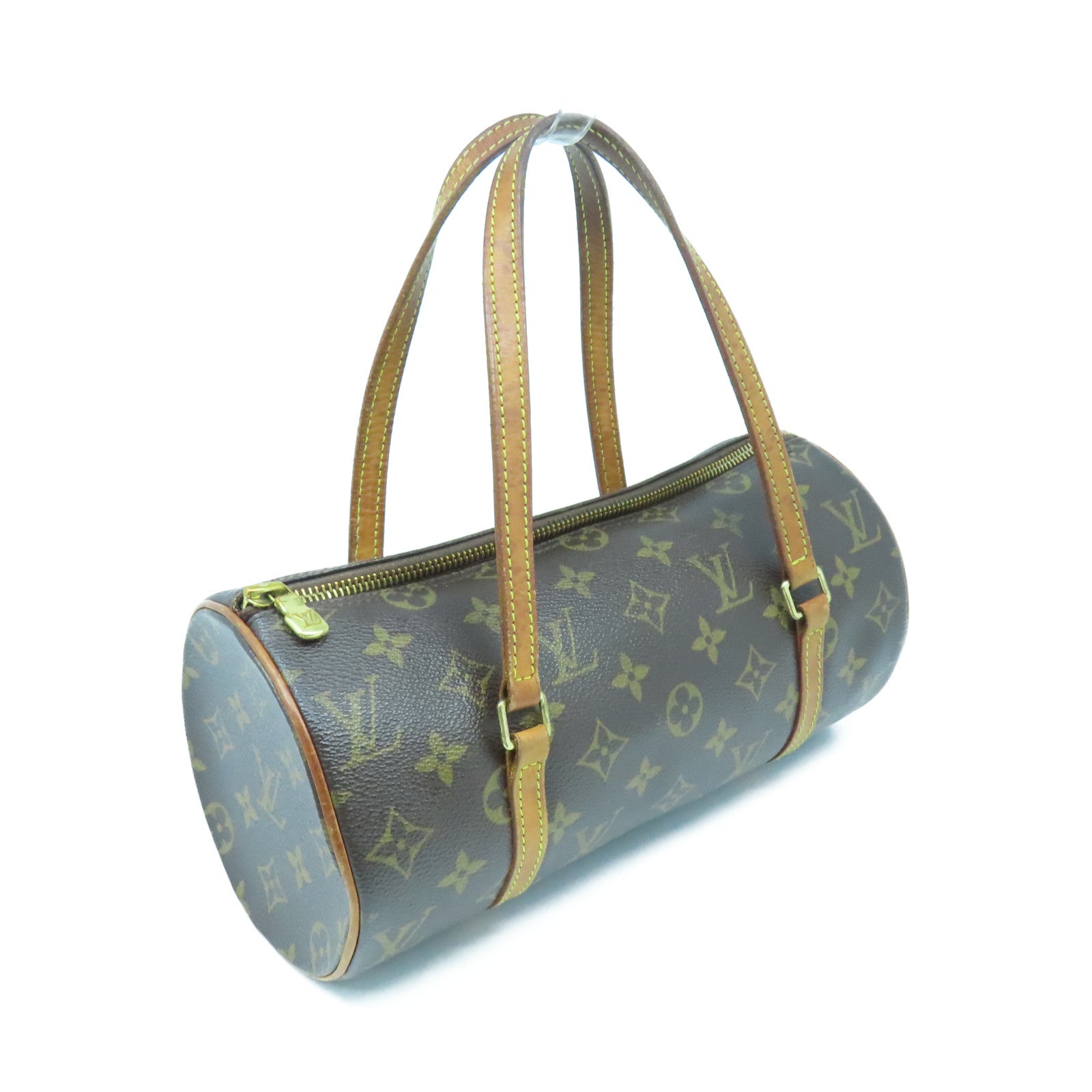 LOUIS VUITTON Monogram Papillon PM金扣肩背袋棕色