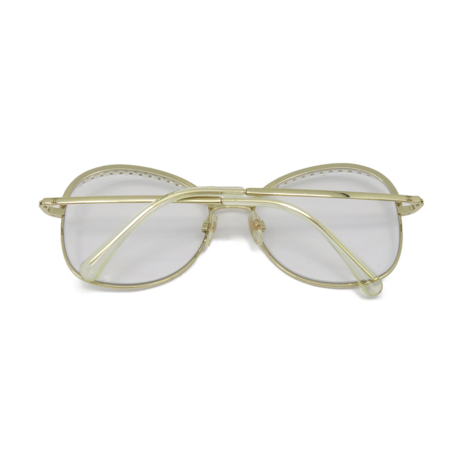 CHANEL 金屬/仿珍珠Sunglasses太陽眼鏡金色/珍珠色