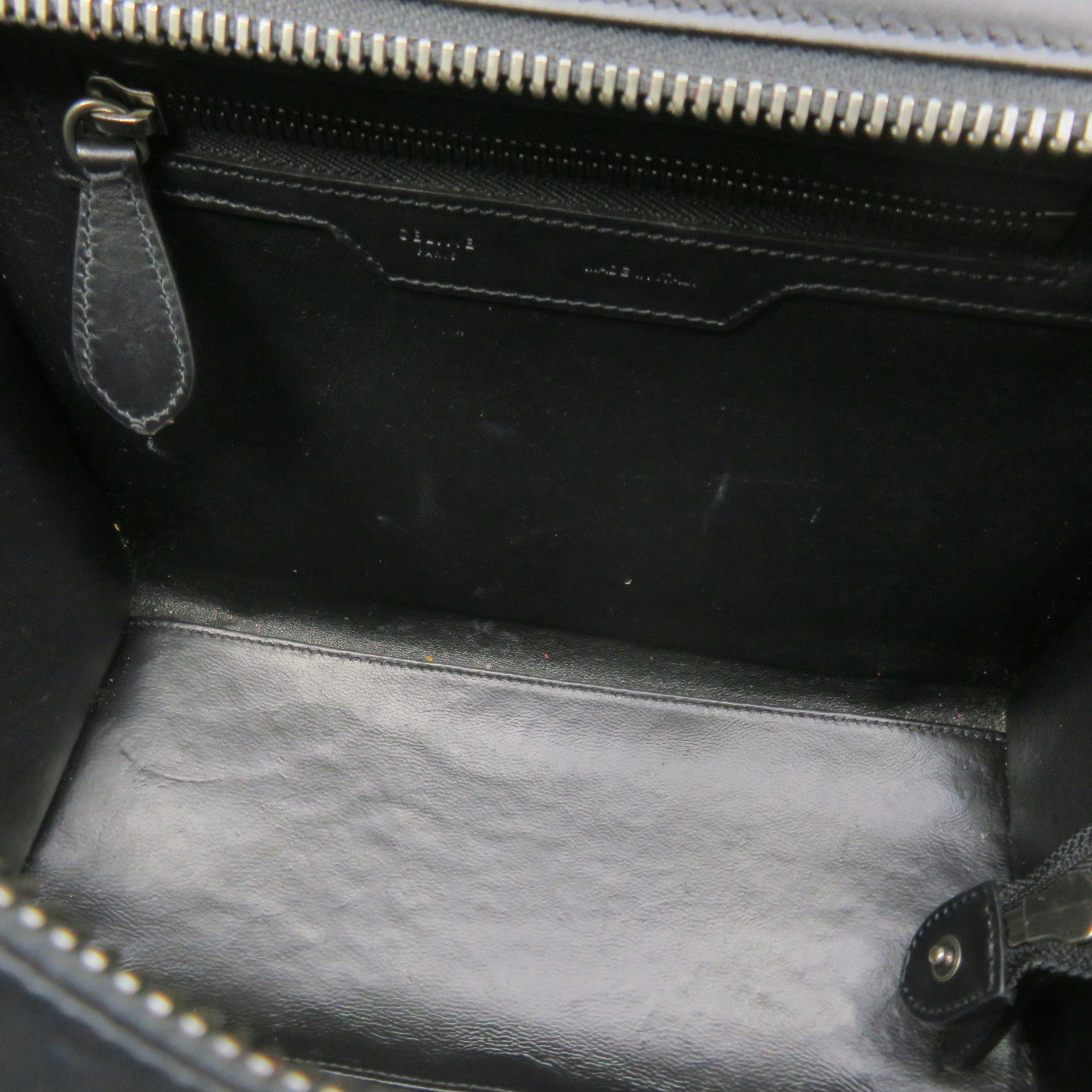 CELINE Micro Luggage Bag in Cowhide Leather Beige/Green/Black