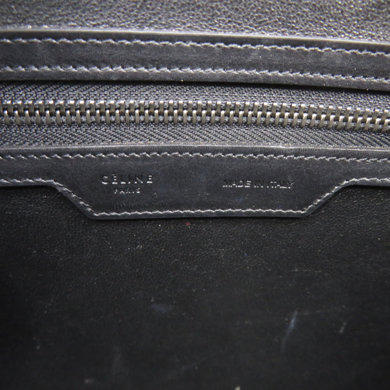 CELINE Micro Luggage Bag in Cowhide Leather Beige/Green/Black