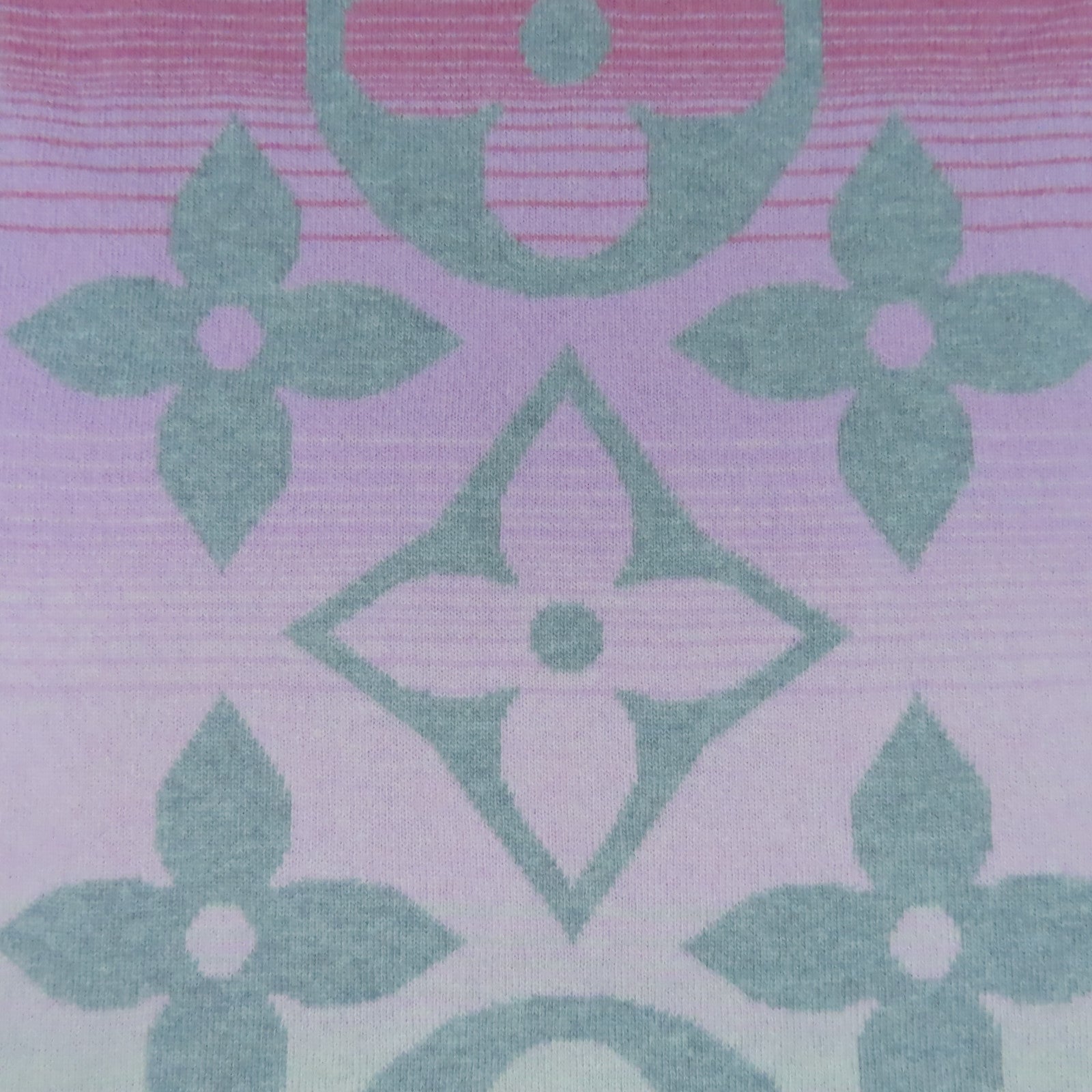 LOUIS VUITTON 羊絨Scarf圍巾灰色/粉紅色