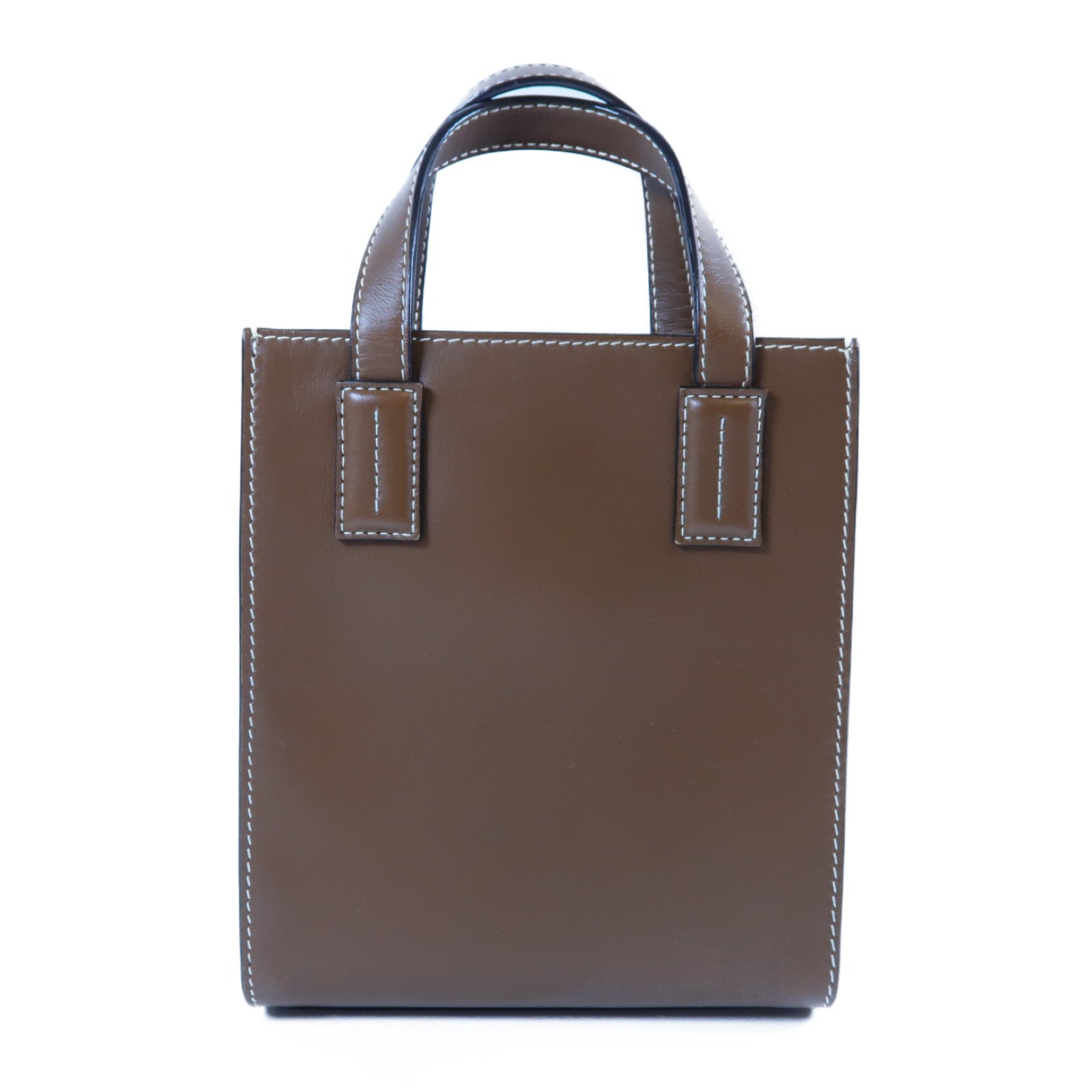 BALLY 牛皮皮革Mini Tote Bag金扣手挽肩背兩用袋啡色