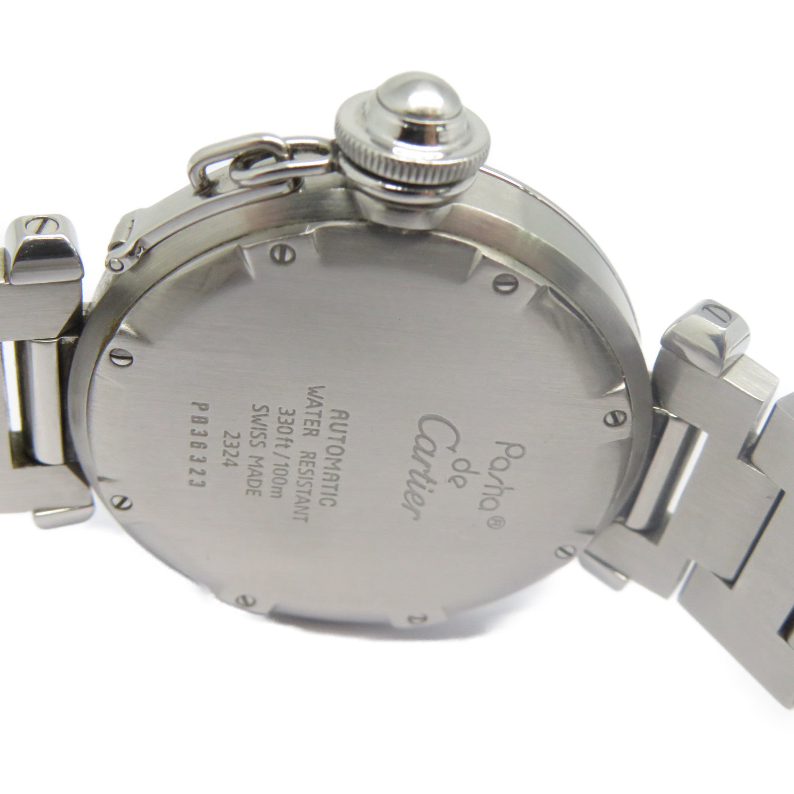 CARTIER Pasha C不鏽鋼手錶自動機芯鮭魚色