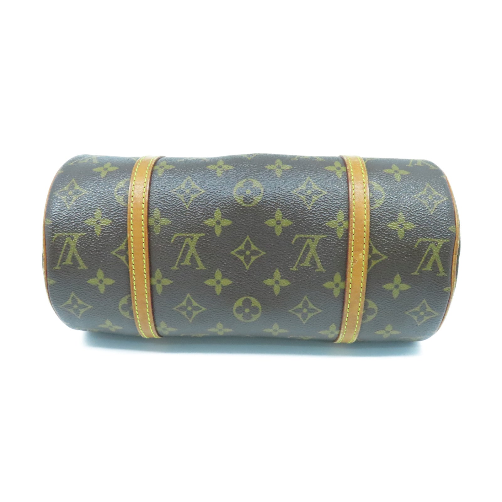 LOUIS VUITTON Monogram Papillon PM金扣肩背袋棕色
