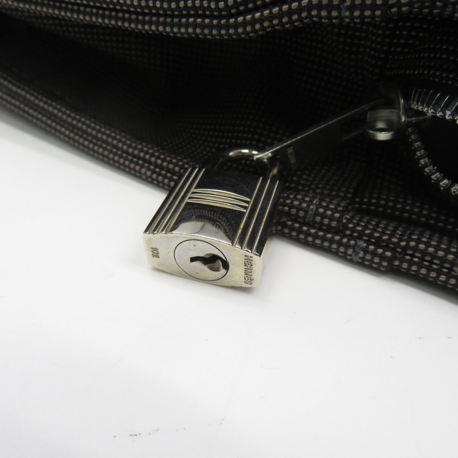 HERMES 帆布Herline Tote銀扣手挽袋啡色