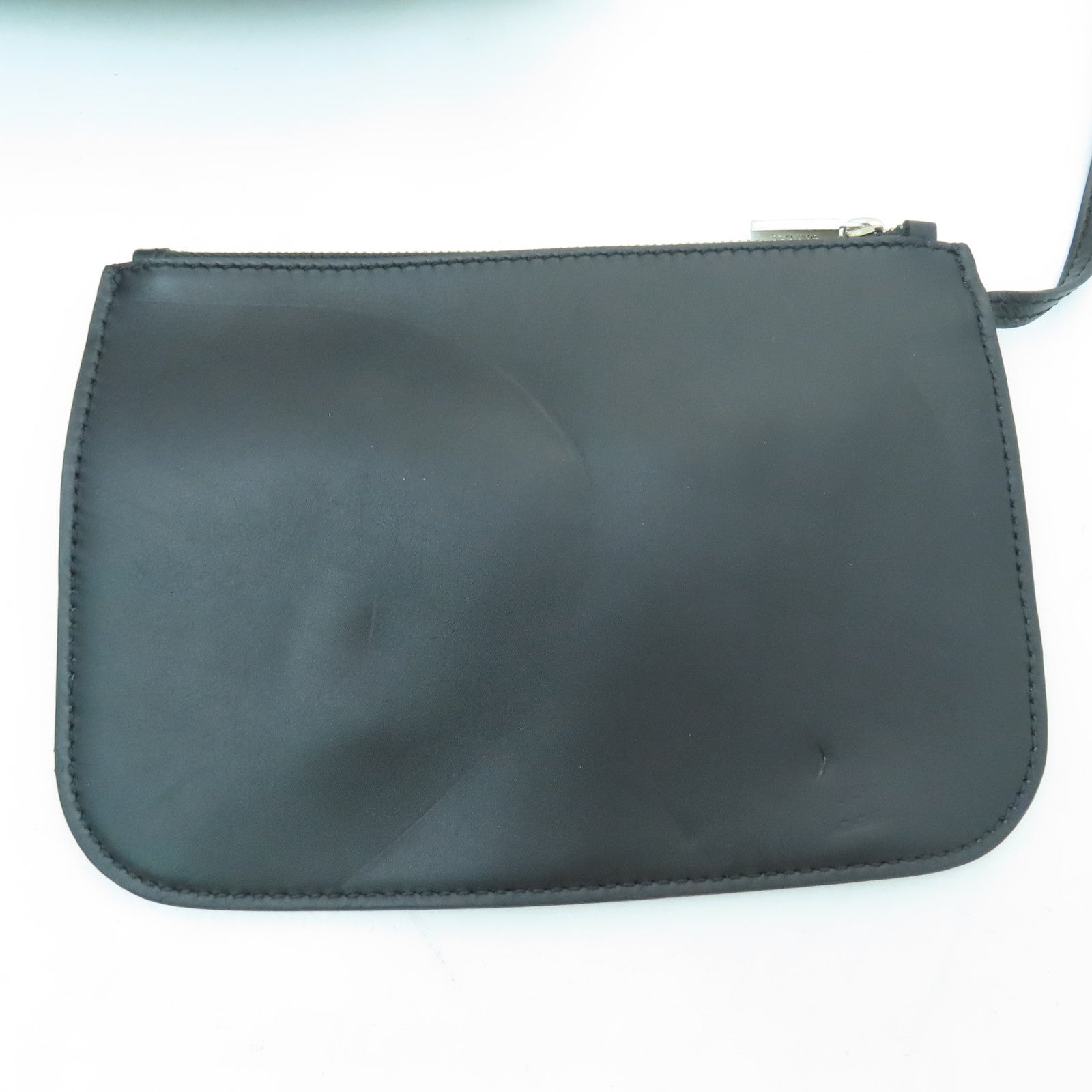 TOD'S cowhide leather Shoulder Bag silver buckle shoulder bag black