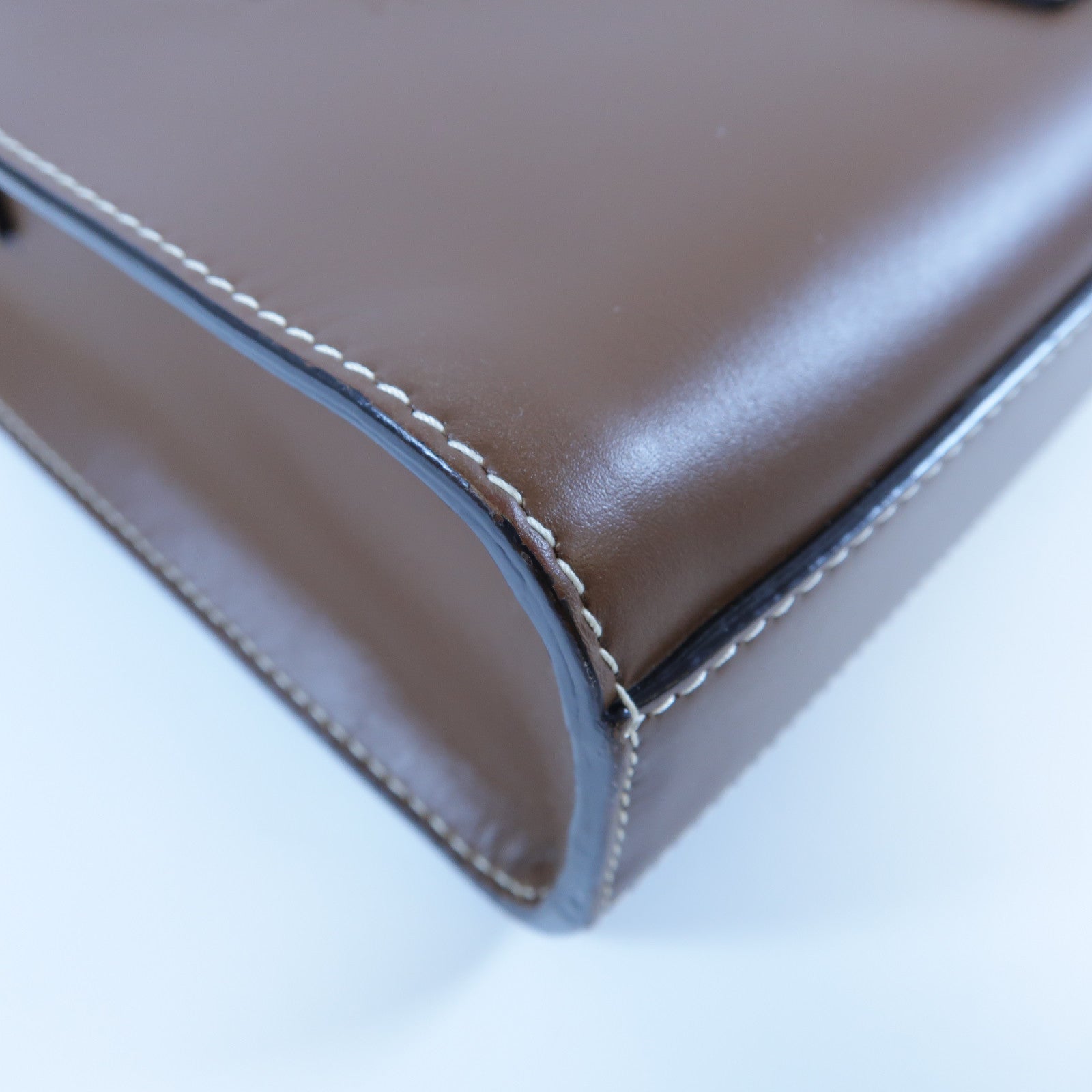 BALLY 牛皮皮革Mini Tote Bag金扣手挽肩背兩用袋啡色