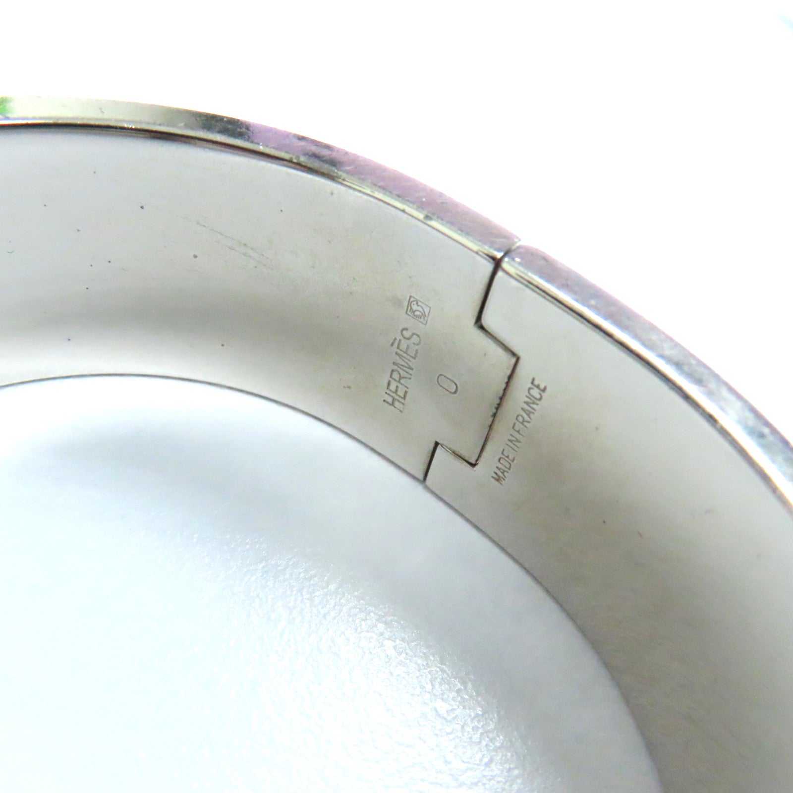 HERMES 金屬/琺瑯Clic-Clac H Bracelet銀扣手鐲黑色