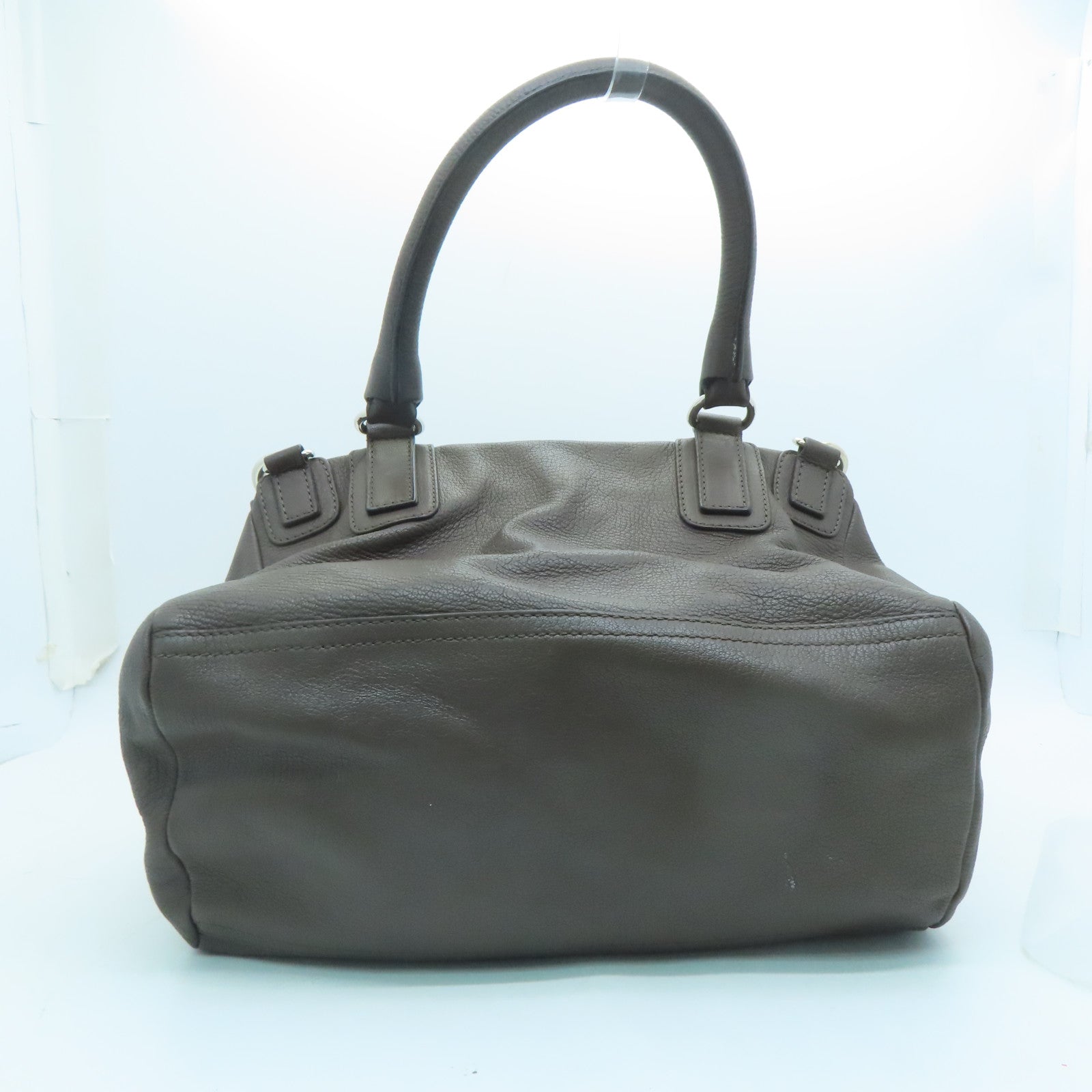 GIVENCHY Cowhide Leather 2way Shoulder Bag Silver Buckle Handle Shoulder Bag Brown