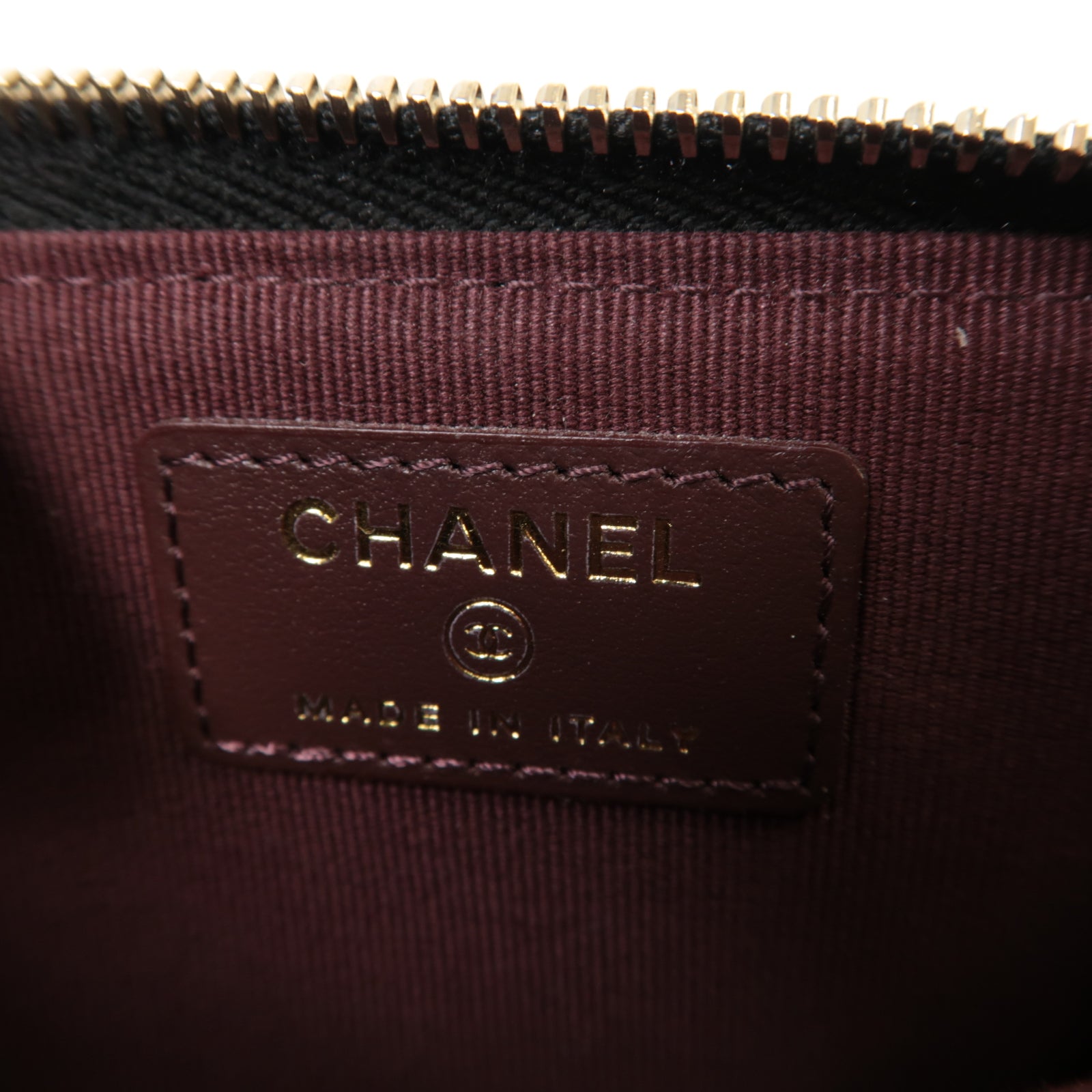 CHANEL 菱格Caviar皮革Coin Purse/Card Case金扣零錢包/卡片套黑色