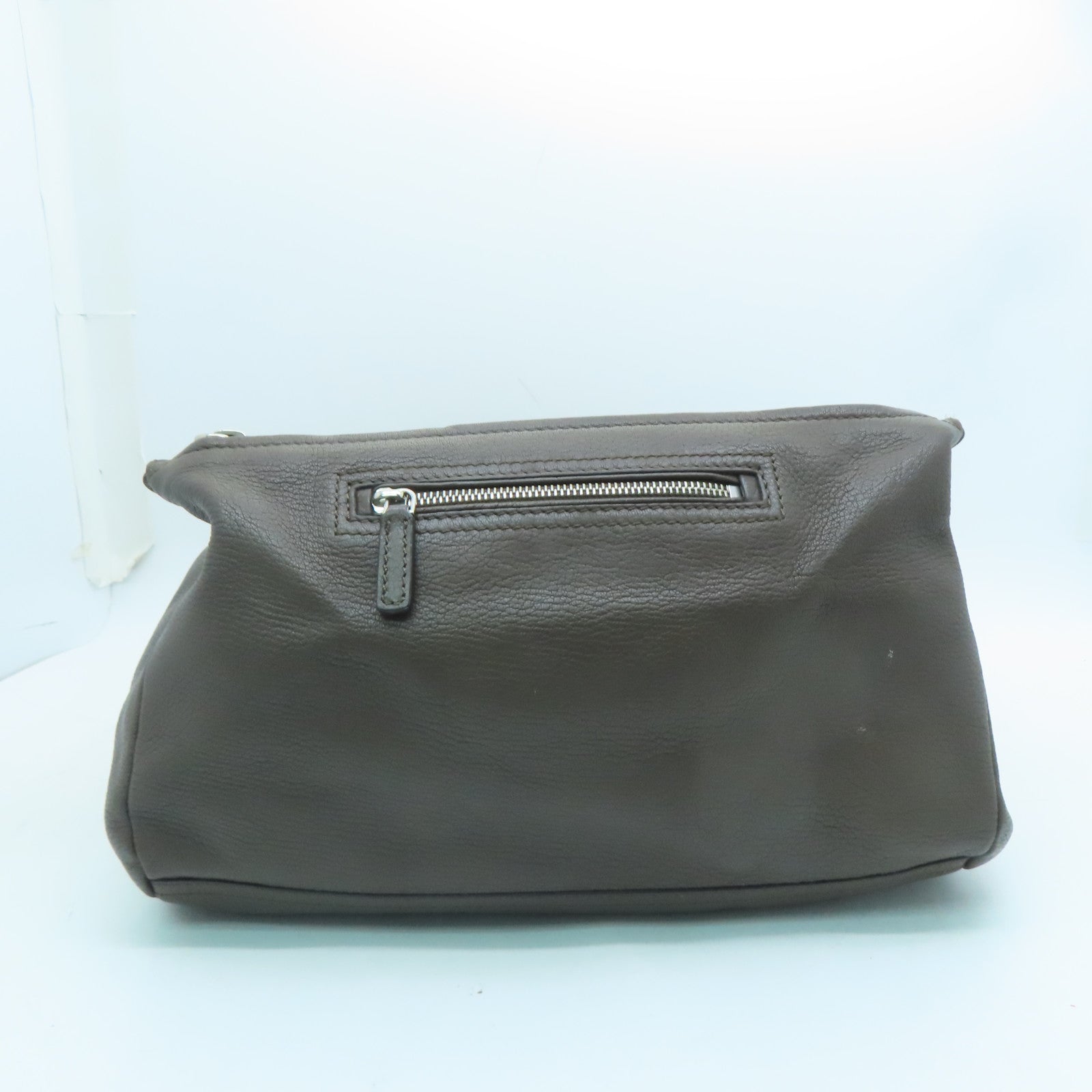 GIVENCHY Cowhide Leather 2way Shoulder Bag Silver Buckle Handle Shoulder Bag Brown