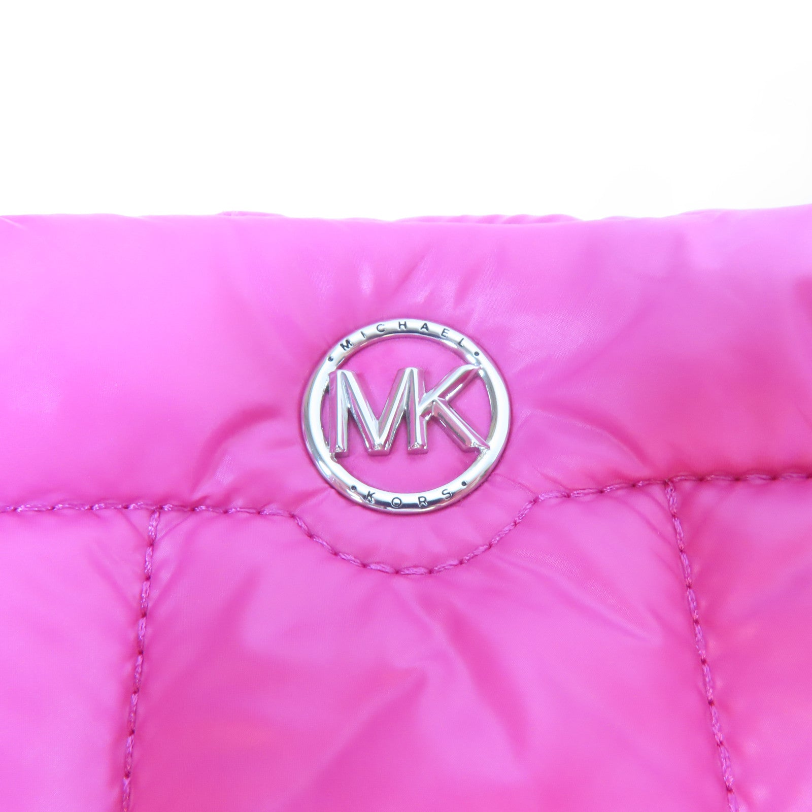 Michael Kors 尼龍Tote銀扣手挽袋粉紅色