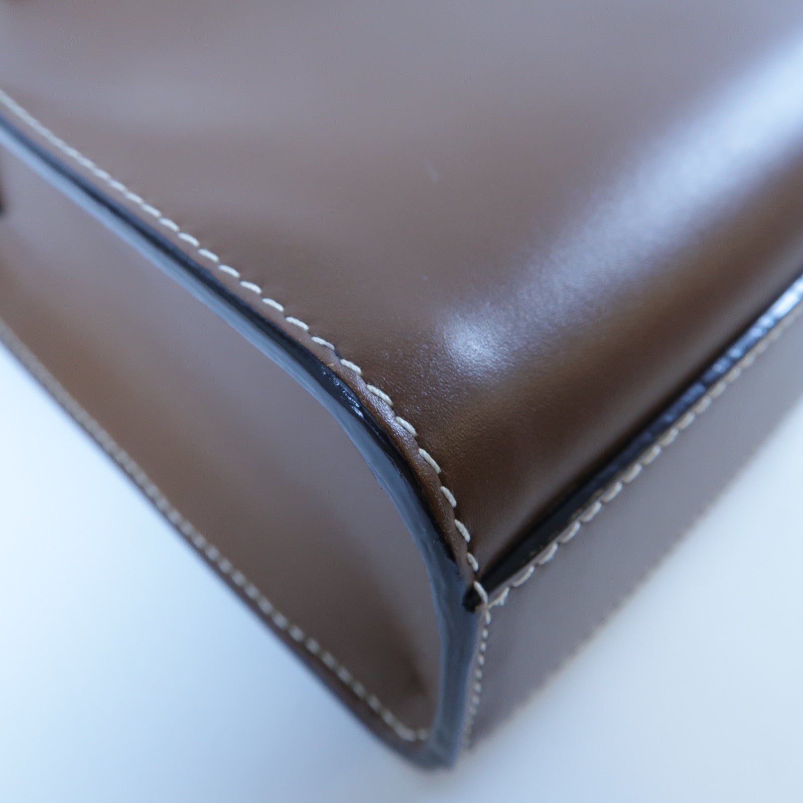BALLY 牛皮皮革Mini Tote Bag金扣手挽肩背兩用袋啡色