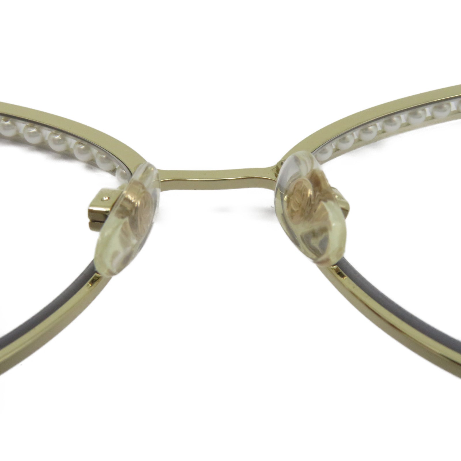 CHANEL 金屬/仿珍珠Sunglasses太陽眼鏡金色/珍珠色