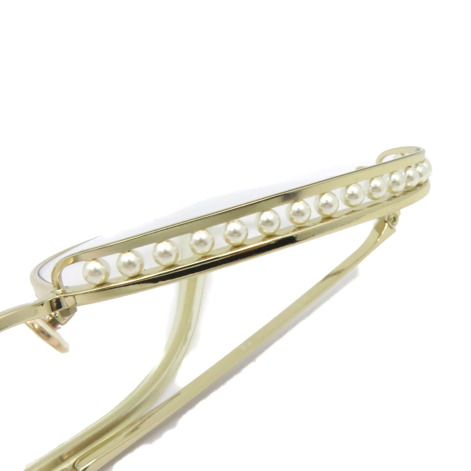 CHANEL 金屬/仿珍珠Sunglasses太陽眼鏡金色/珍珠色