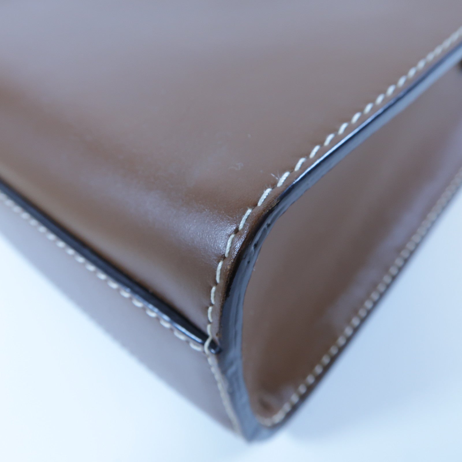 BALLY 牛皮皮革Mini Tote Bag金扣手挽肩背兩用袋啡色