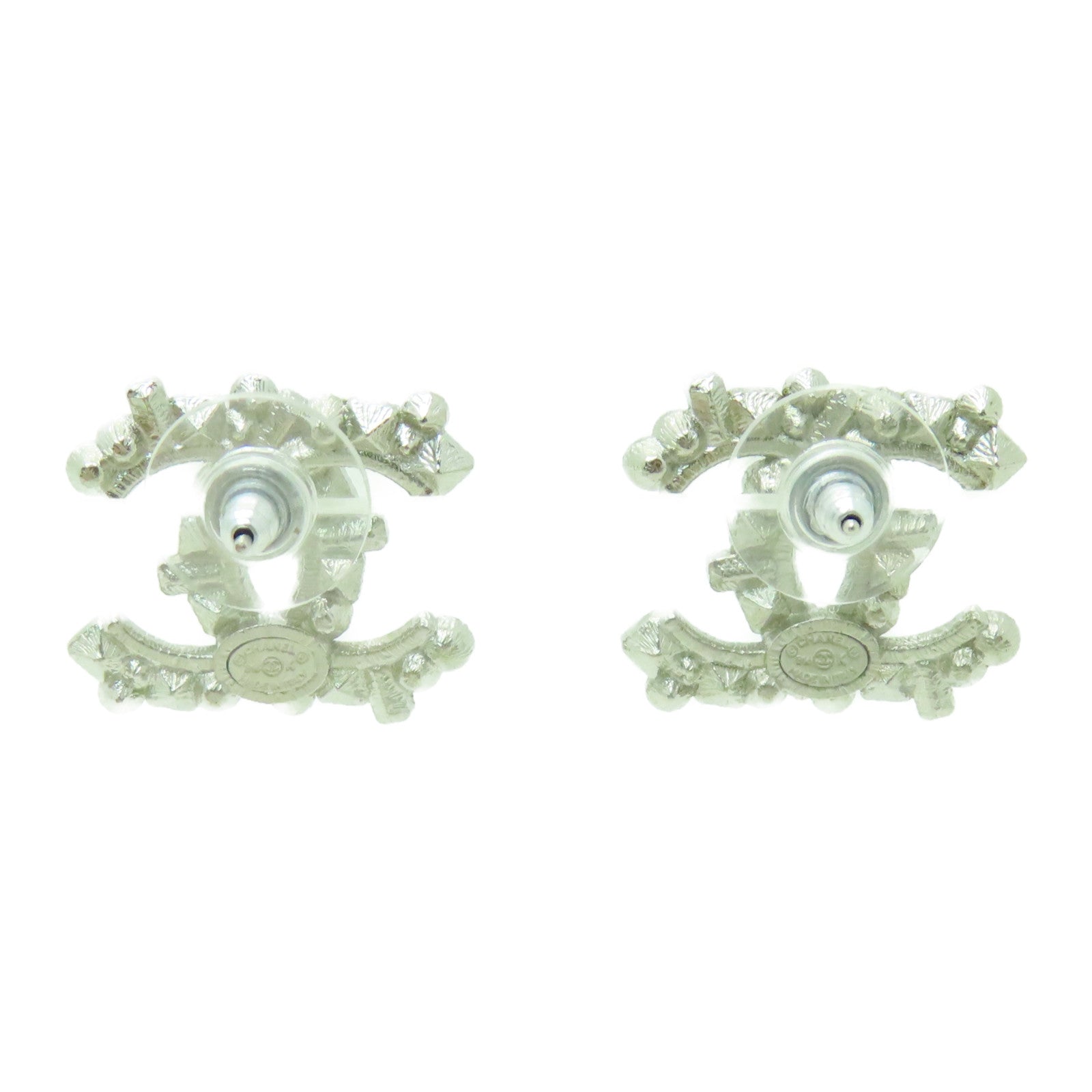 CHANEL 金屬Earrings耳環銀色/黑色