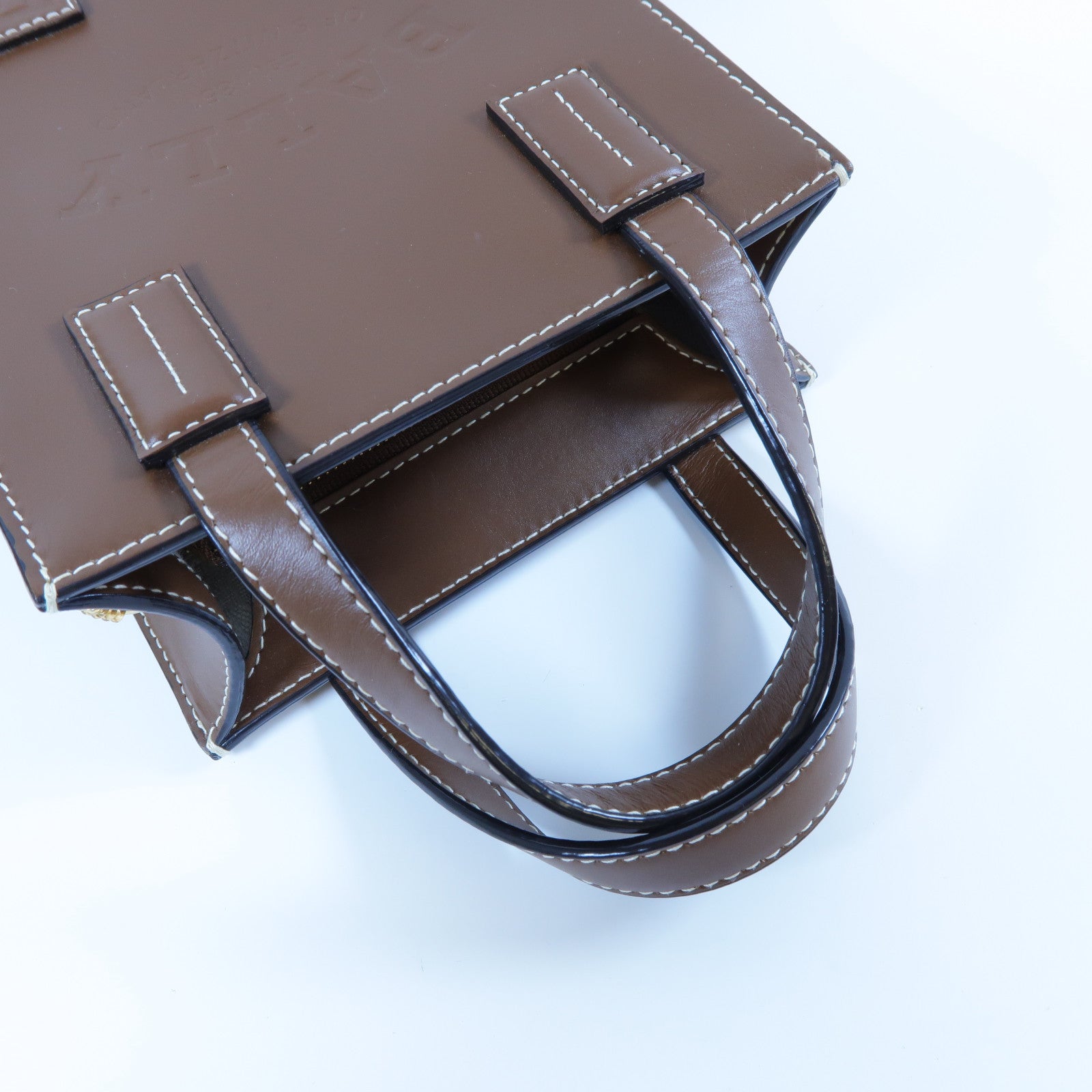 BALLY 牛皮皮革Mini Tote Bag金扣手挽肩背兩用袋啡色