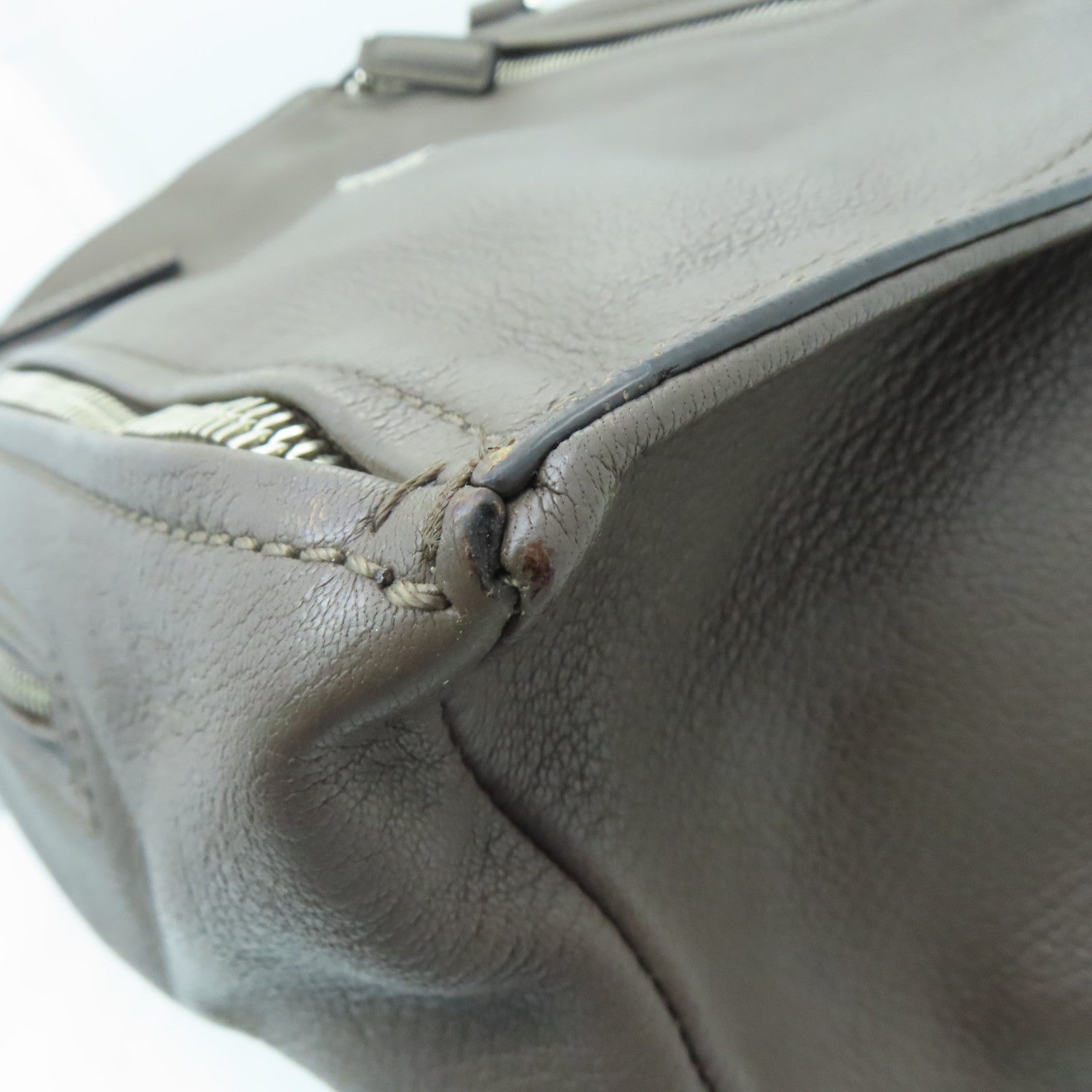 GIVENCHY Cowhide Leather 2way Shoulder Bag Silver Buckle Handle Shoulder Bag Brown