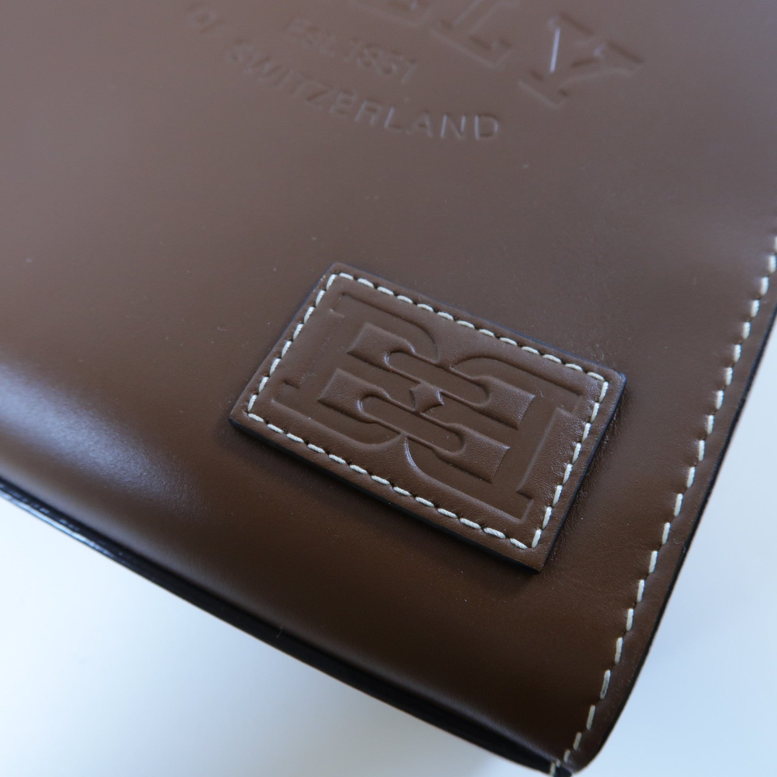 BALLY 牛皮皮革Mini Tote Bag金扣手挽肩背兩用袋啡色
